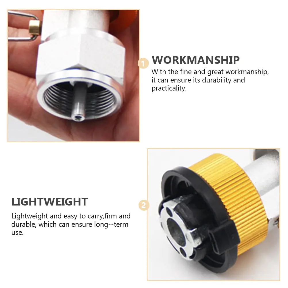Gas Tank Mutual Charging Valve Propane Adapter Filler Heavy Duty Camping Hiking BBQ Accessories Double Gas Valves Kitchen