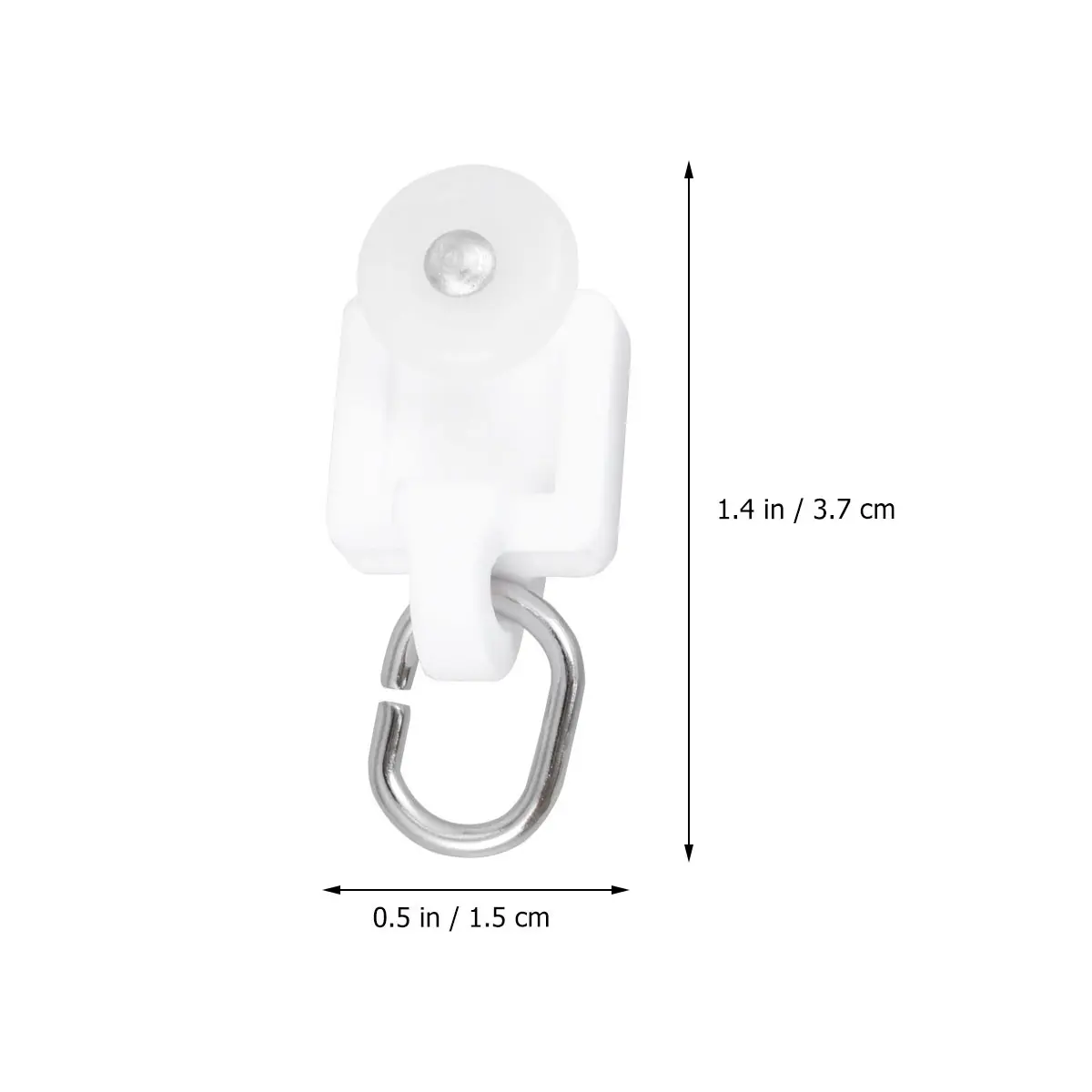 50Pcs Silent Hooks Roller PE Material Stainless Steel L Shape Curtain Rail Blinds Home Decor Window Coverings Roller Bracket