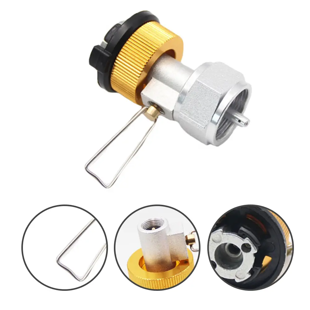 Gas Tank Mutual Charging Valve Propane Adapter Filler Heavy Duty Camping Hiking BBQ Accessories Double Gas Valves Kitchen