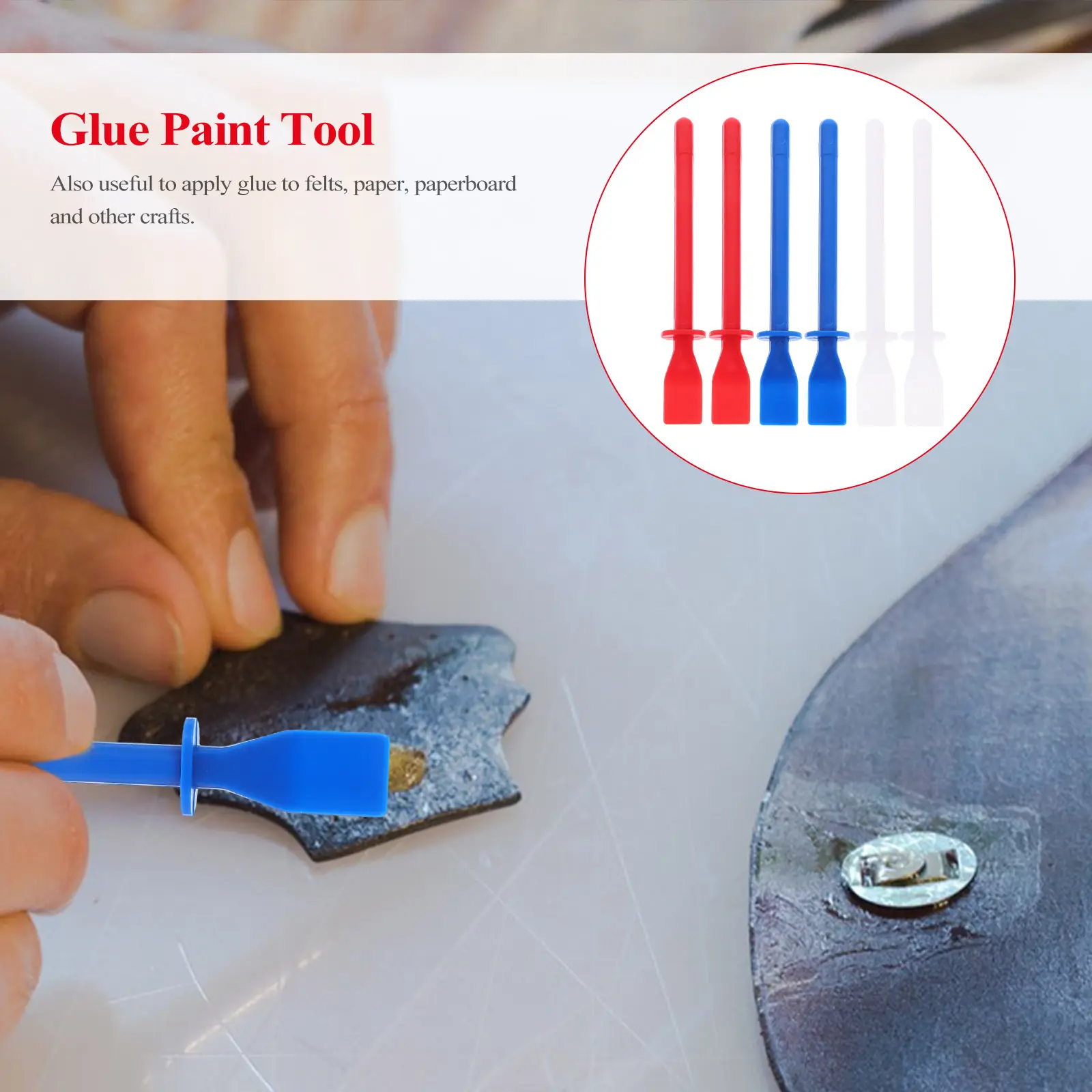 6Pcs Flexible Tip Glue Spatula Craft Tool Smear Glue Stick Adhesive Spreader Copolymerized PP Paint Stick DIY Tool