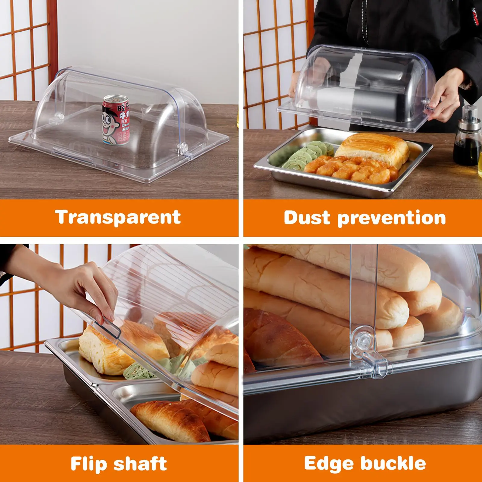 1pc Clear Acrylic Dustproof Food Cover Dessert Showcase Swivel Lid Cake Display Dome Bakery Case Snack Cover Transparent Pastry
