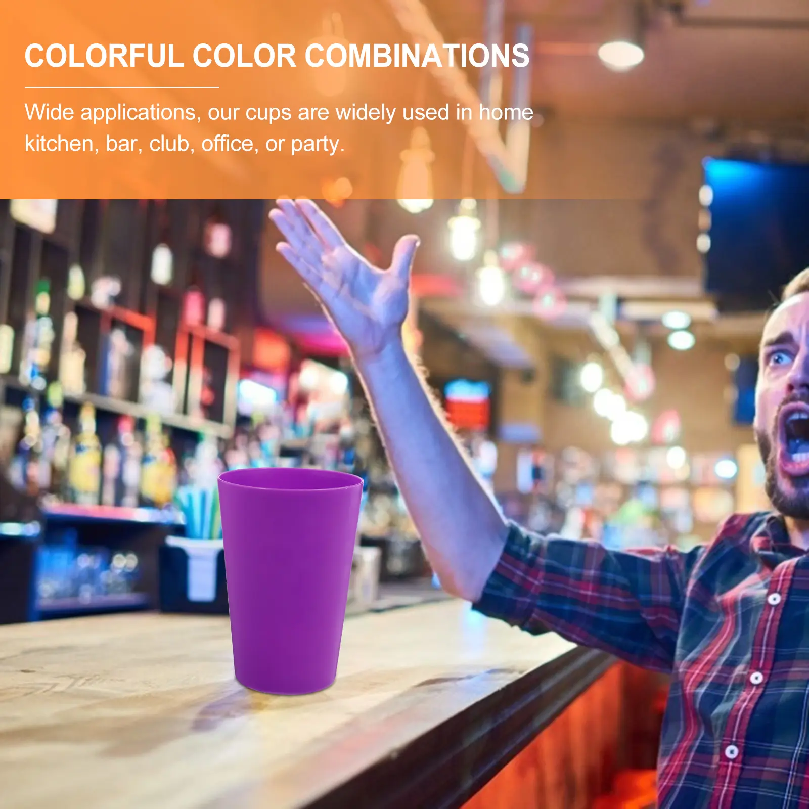 24pcs Reusable Plastic Cups Rainbow Beverage Cups Temperature Resistant Stackable Water Mugs Beer Drinking Glassware Coffee