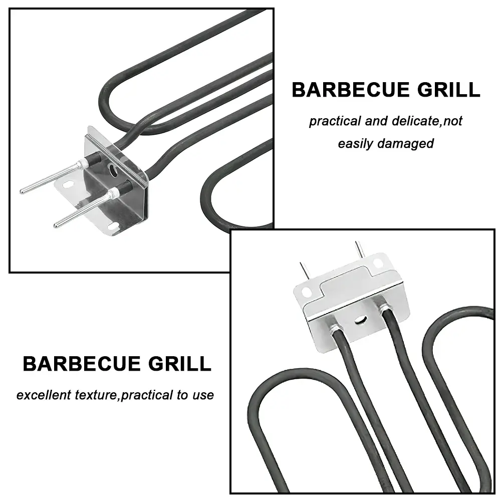 Heating Element Electric Wire Replacement for BBQ Grill Barbecue Outdoor Black High Power Fast Heating Durable BBQ Accessory