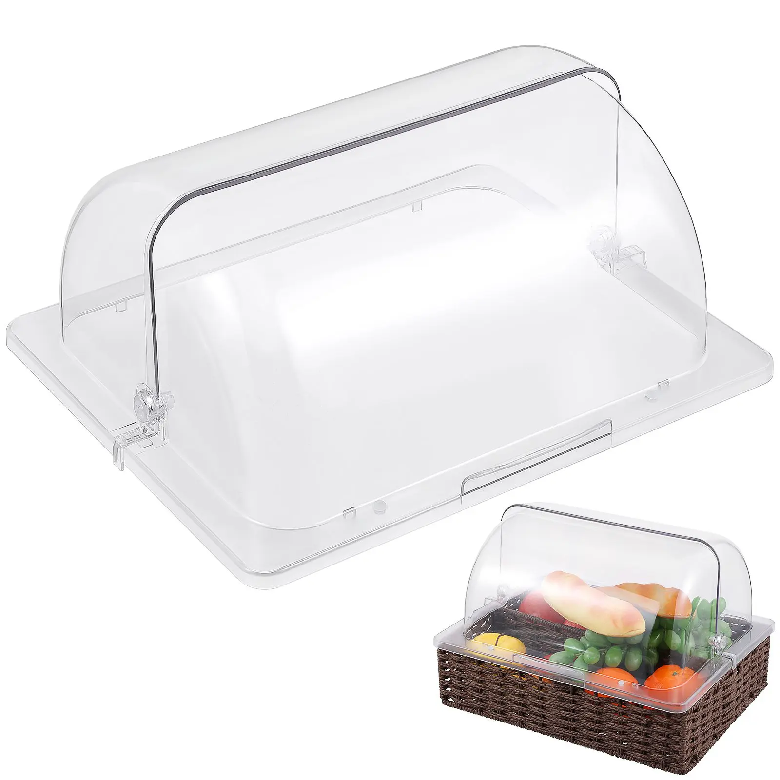 1pc Clear Acrylic Dustproof Food Cover Dessert Showcase Swivel Lid Cake Display Dome Bakery Case Snack Cover Transparent Pastry