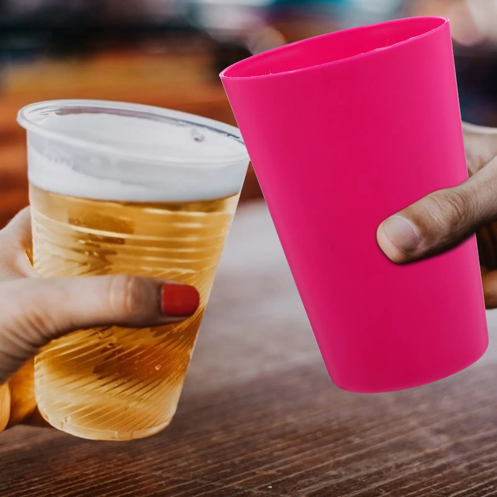 24pcs Reusable Plastic Cups Rainbow Beverage Cups Temperature Resistant Stackable Water Mugs Beer Drinking Glassware Coffee