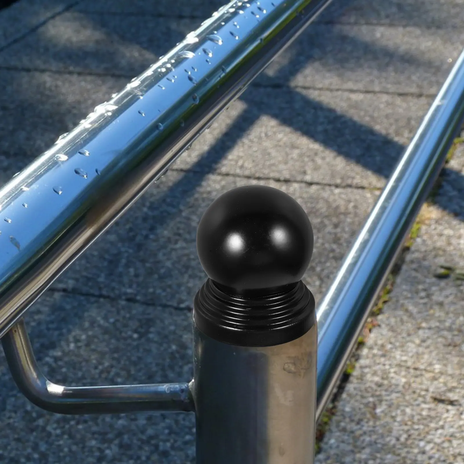 Black Metal Ball Post Cap Decorative Fence Guardrail Handrail Covers Iron Pipe Cap Stair Railing Accessories Outdoor Garden Gate