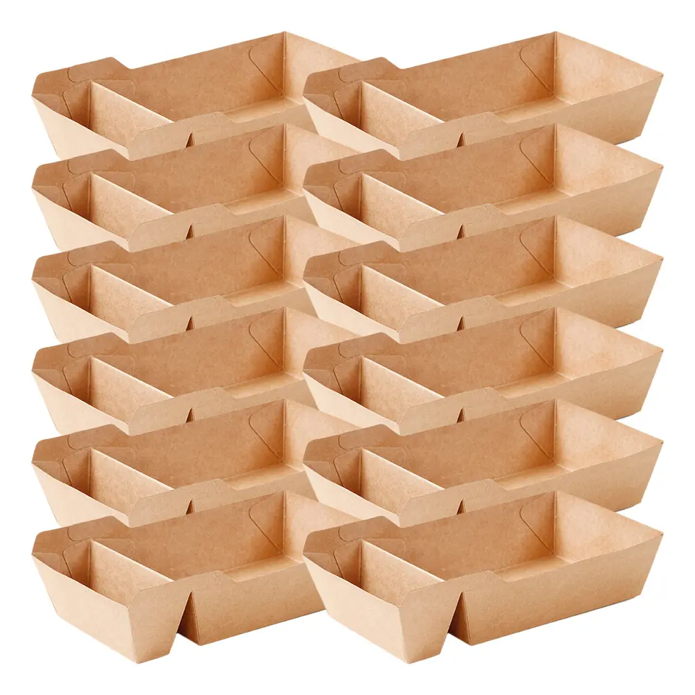 40pcs Snack Boxes Paper Containers Takeout Holder French Fries Classic Design Practical Party Use Safe Folding