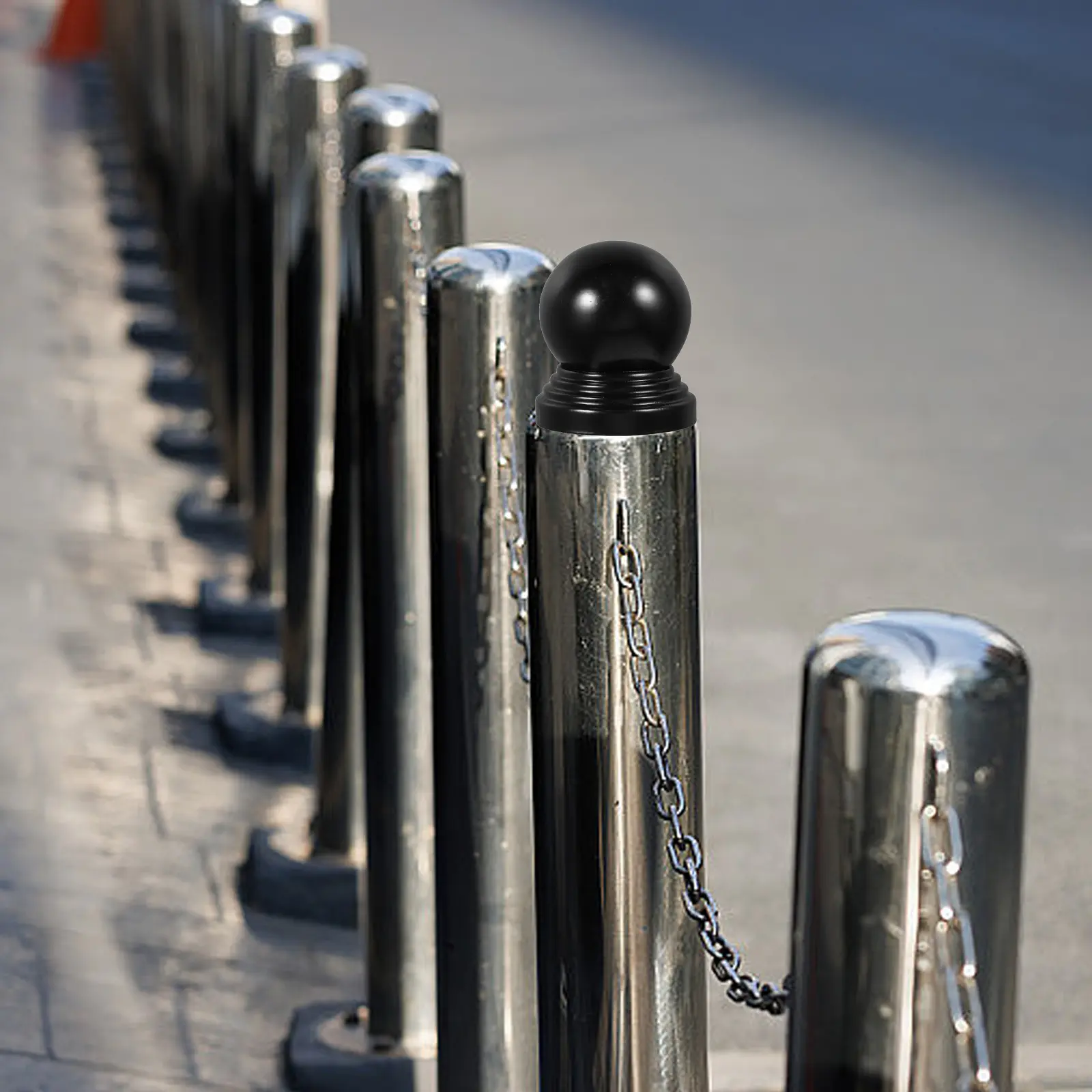 Black Metal Ball Post Cap Decorative Fence Guardrail Handrail Covers Iron Pipe Cap Stair Railing Accessories Outdoor Garden Gate