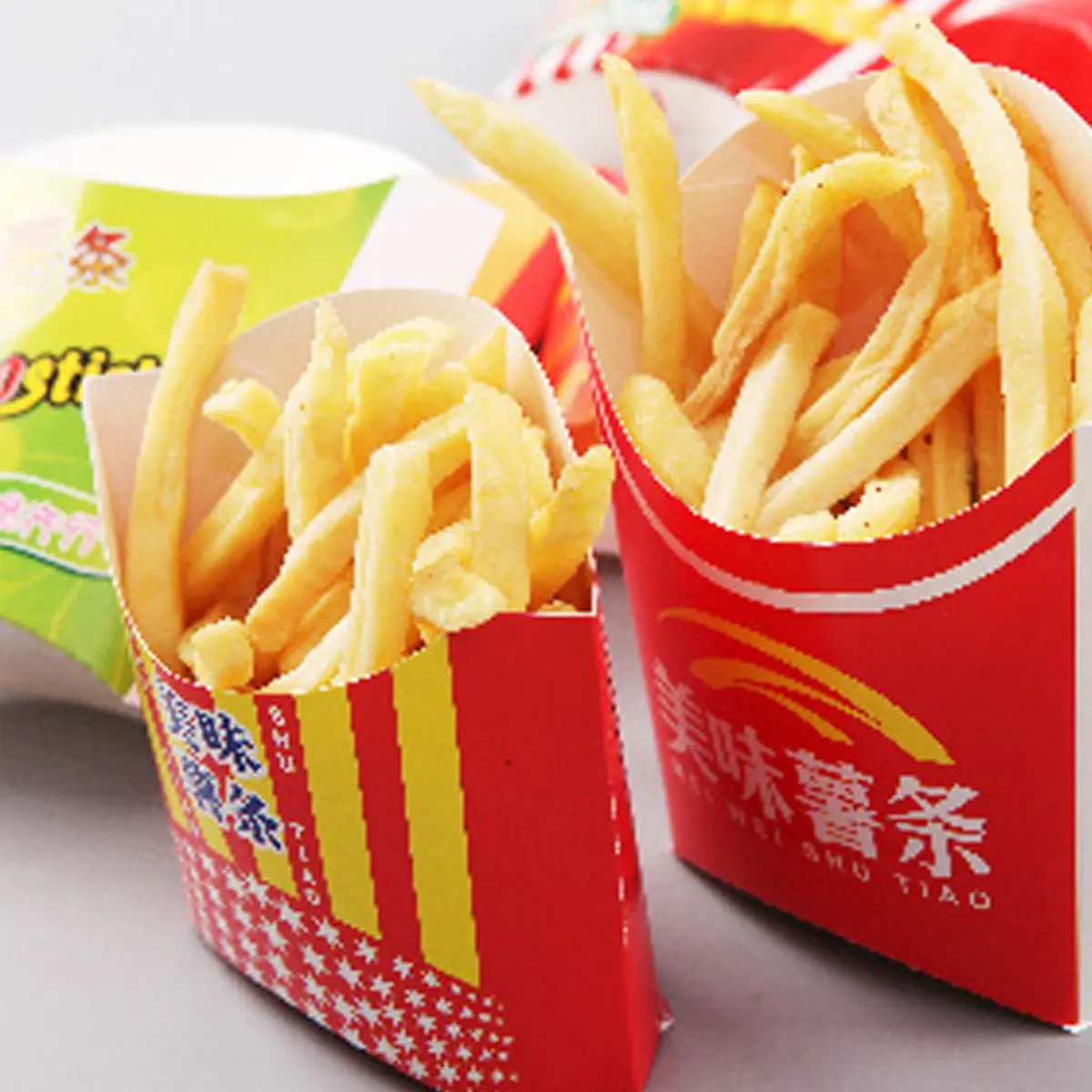 100 Pcs Disposable Food Boxes Chips Snack Packaging Supplies Paper Fry Box For Parties Picnics Movie Night Home Shop Use