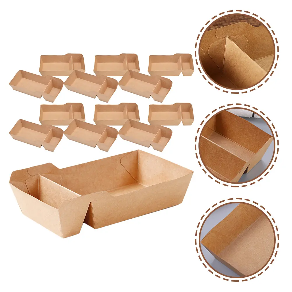 40pcs Snack Boxes Paper Containers Takeout Holder French Fries Classic Design Practical Party Use Safe Folding
