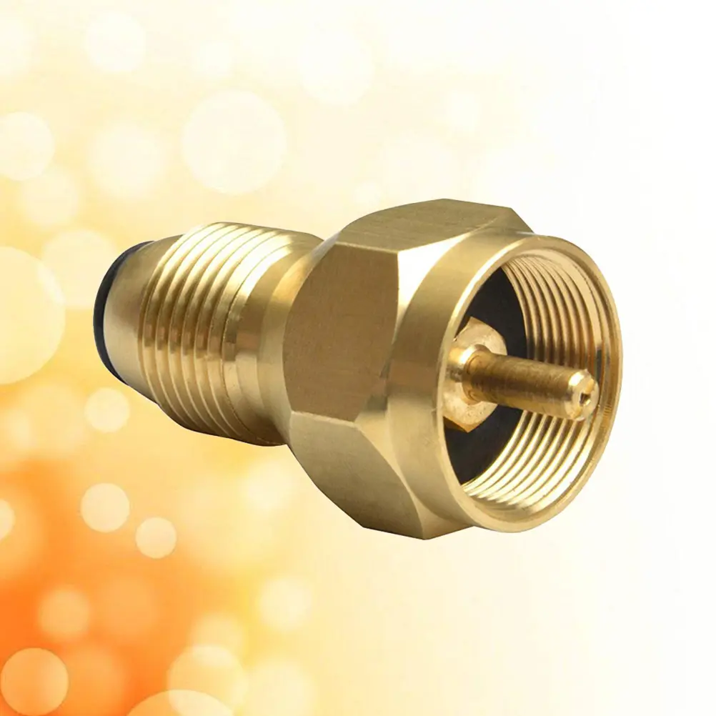 Propane Tank Adapter Gas Cylinder Refill Brass Transfer Joint Conversion Head BBQ Grill Connector Emergency Refilling