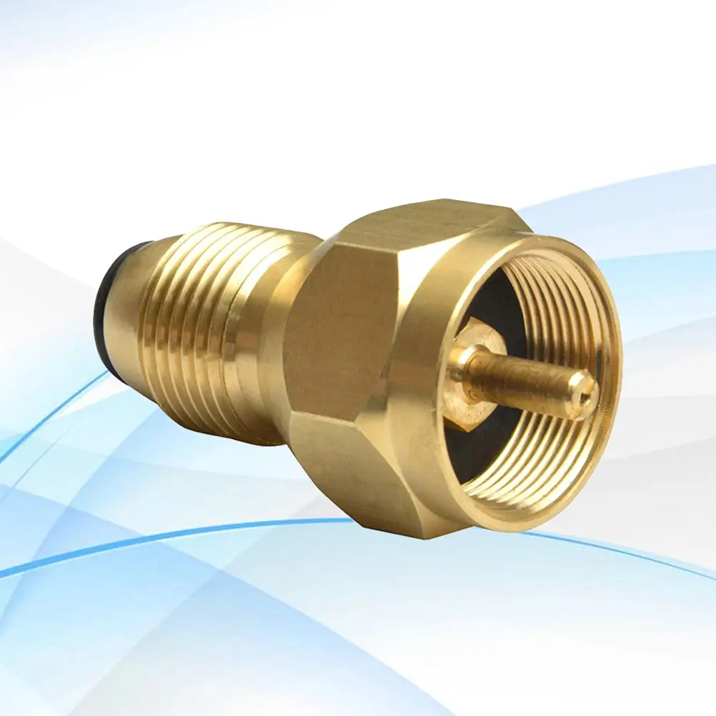 Propane Tank Adapter Gas Cylinder Refill Brass Transfer Joint Conversion Head BBQ Grill Connector Emergency Refilling