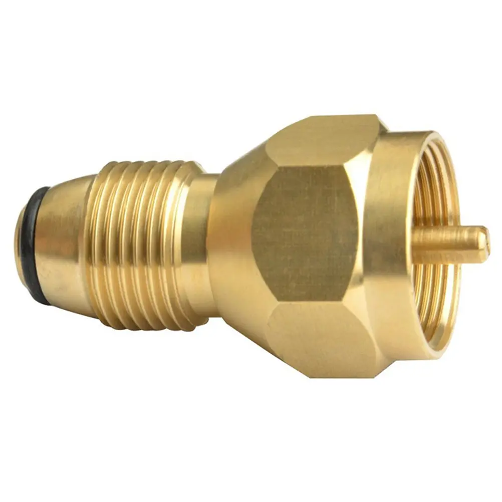 Propane Tank Adapter Gas Cylinder Refill Brass Transfer Joint Conversion Head BBQ Grill Connector Emergency Refilling