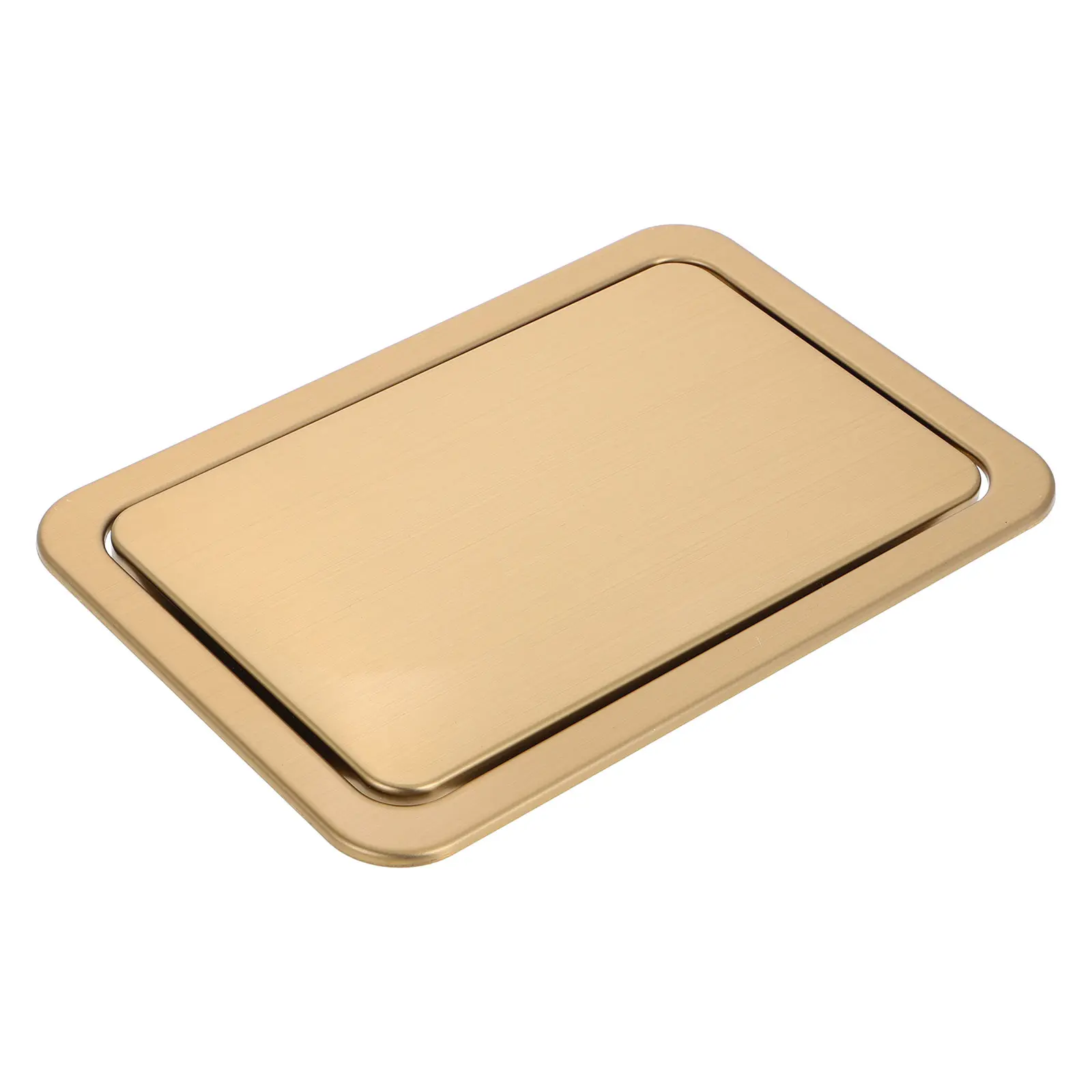 Rectangle Swing Flap Stainless Steel Lid Trash Can Cover Waste Bin Replacement Garbage Recycling Container Household