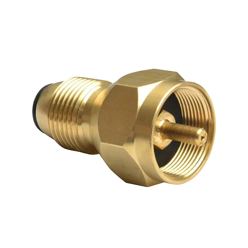 Propane Tank Adapter Gas Cylinder Refill Brass Transfer Joint Conversion Head BBQ Grill Connector Emergency Refilling