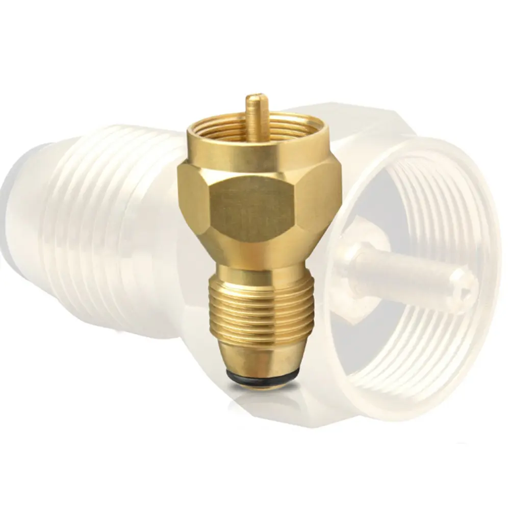 Propane Tank Adapter Gas Cylinder Refill Brass Transfer Joint Conversion Head BBQ Grill Connector Emergency Refilling