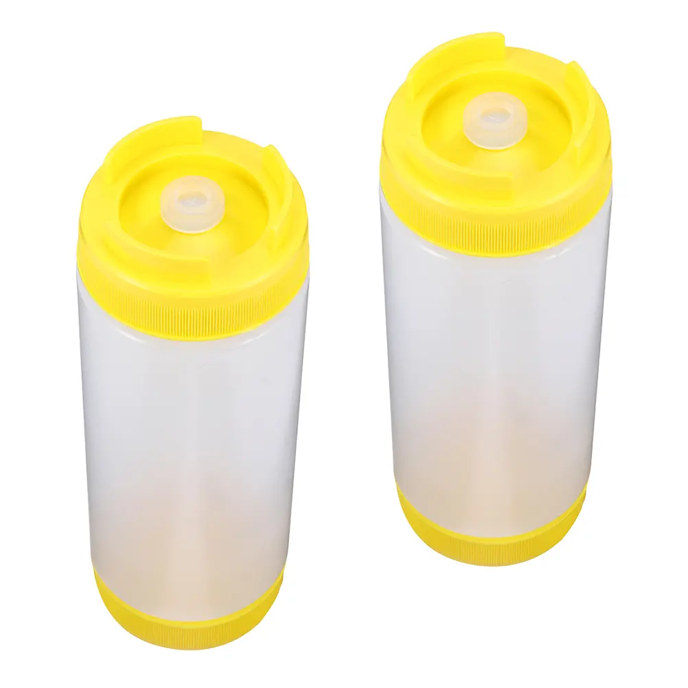 2Pcs Double Head Squeeze Sauce Bottles Food Grade Plastic Ketchup Condiment Lightweight Portable Kitchen Bar Use