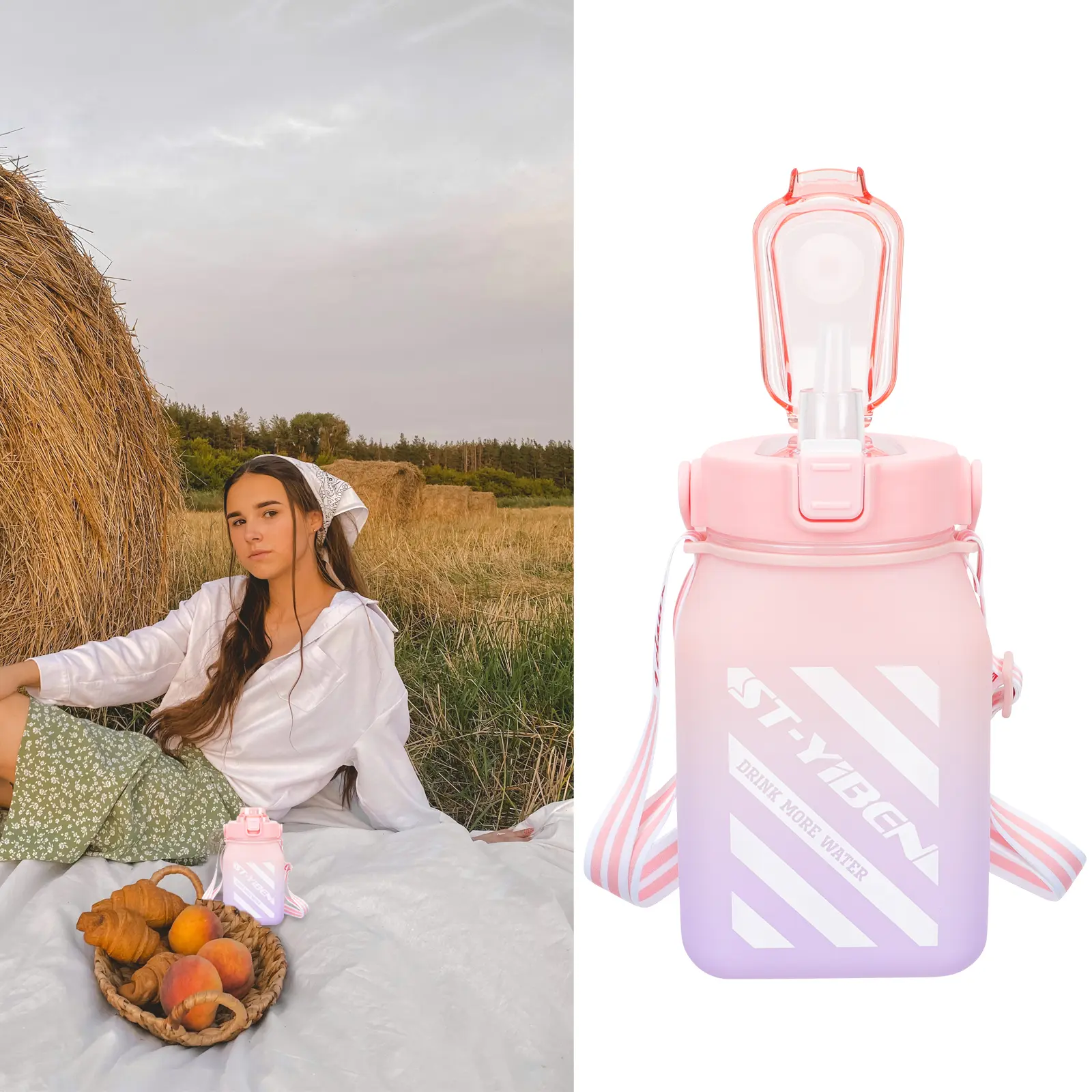 Sport Bottle Aesthetic Water Cute Outdoor Sports Large Jug Gym Festival Tumblers
