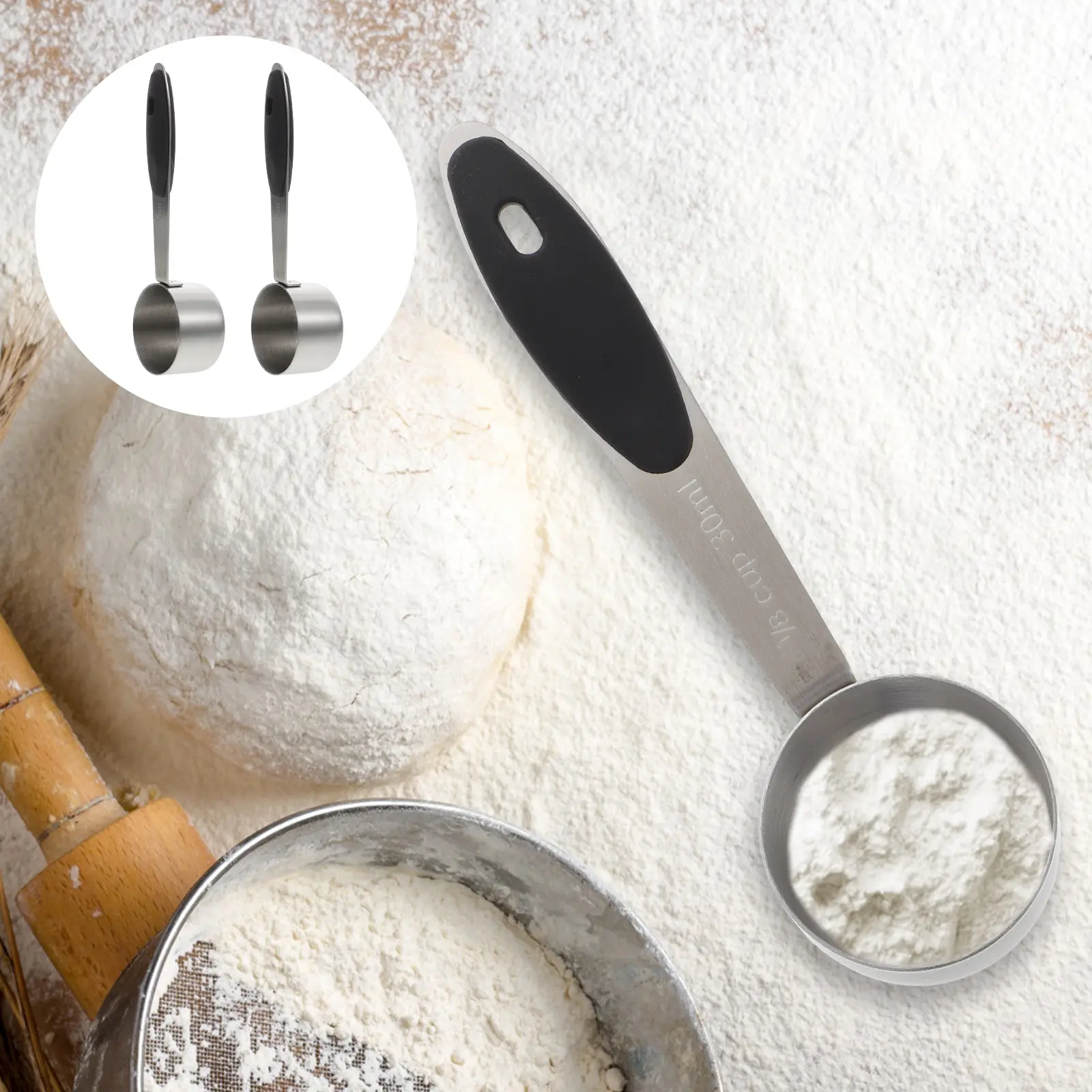 2pcs Mini Measuring Spoon Milk Teaspoon 304 Stainless Steel Coffee Bean Spoons Kitchen Utensil Flour Scoop Easy Clean