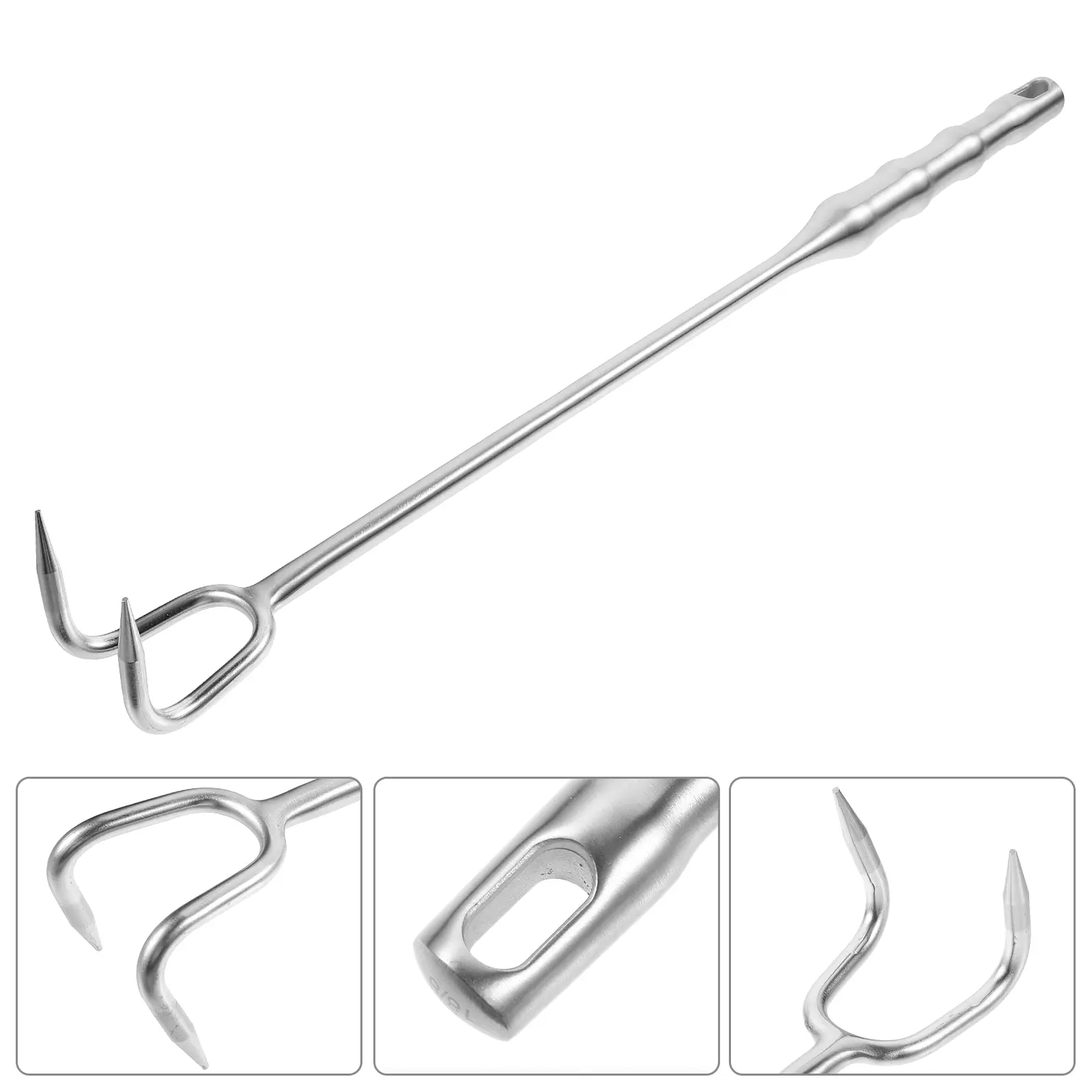 Stainless Steel Meat Hook Grill Accessories Hooks Delicatessen Barbecue Silver Flipper Slotted Turner