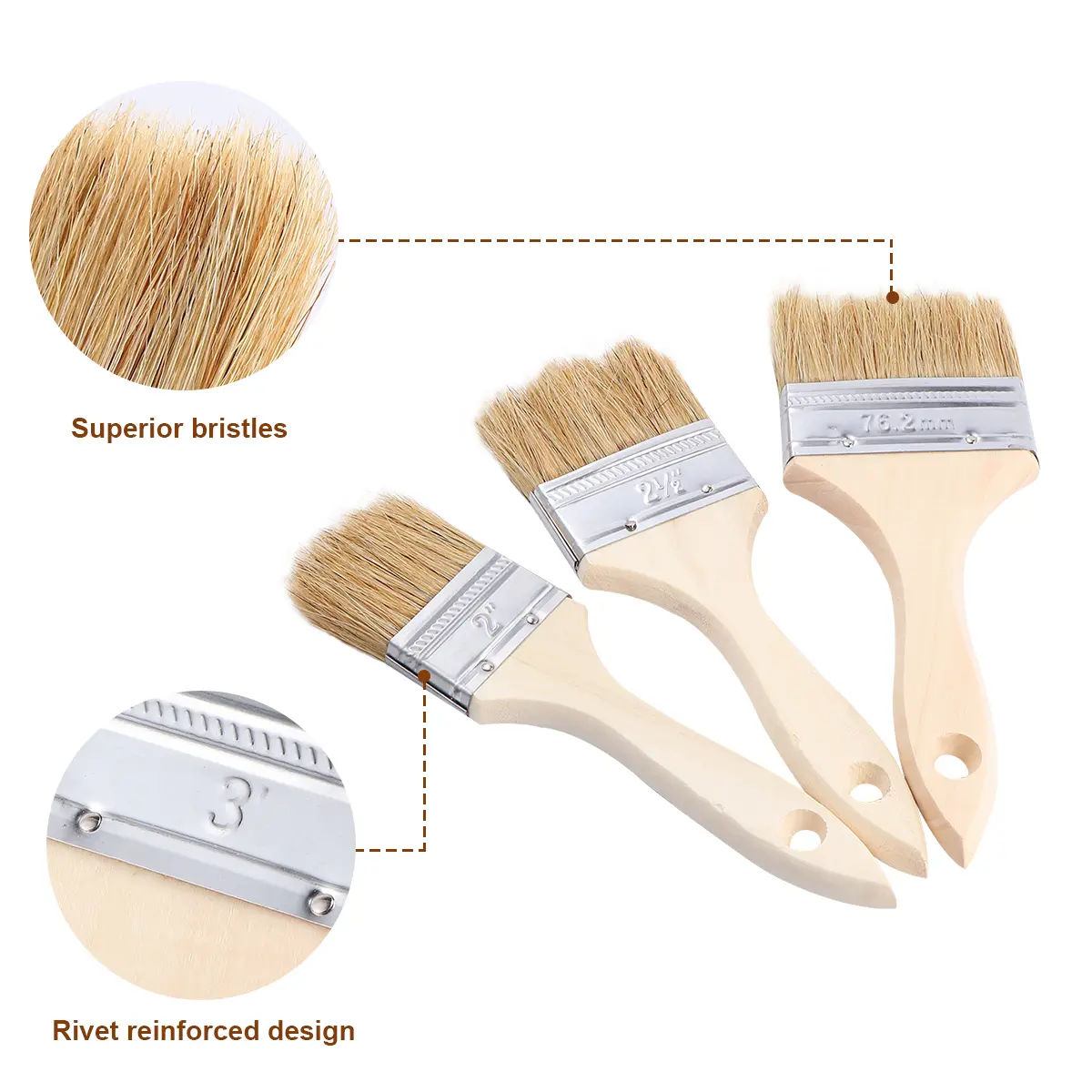 9 Pcs Paint Brush BBQ for Wood Soy Sauce Wooden Outdoor Brushes Tools Bamboo Grill