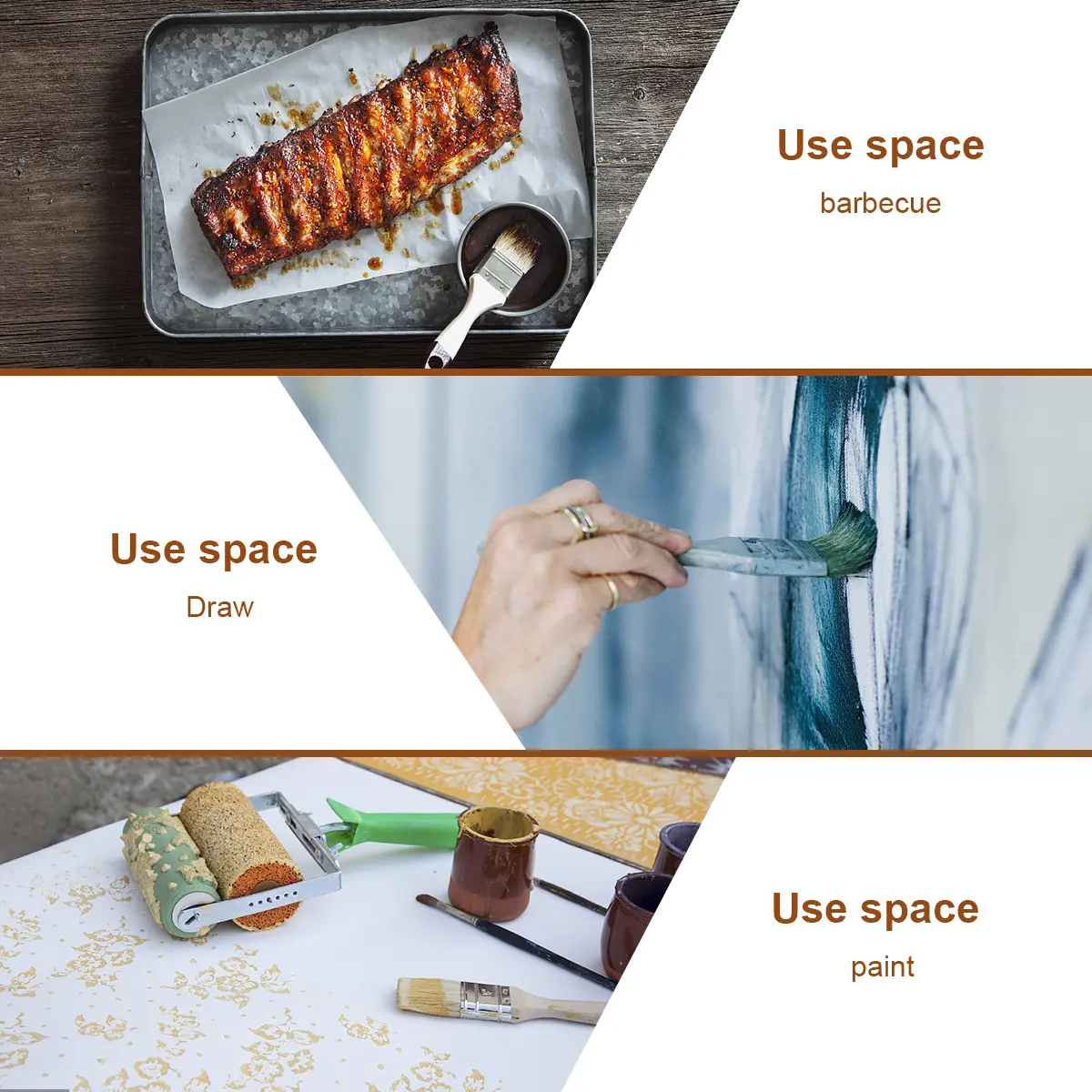 9 Pcs Paint Brush BBQ for Wood Soy Sauce Wooden Outdoor Brushes Tools Bamboo Grill