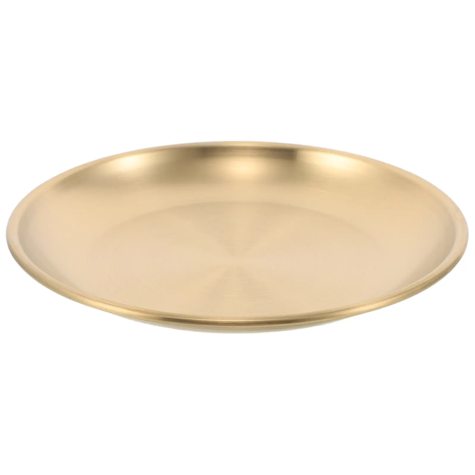 Stainless Steel Barbecue Pan Round Dessert Dish Snack Plate Salad Serving Platter