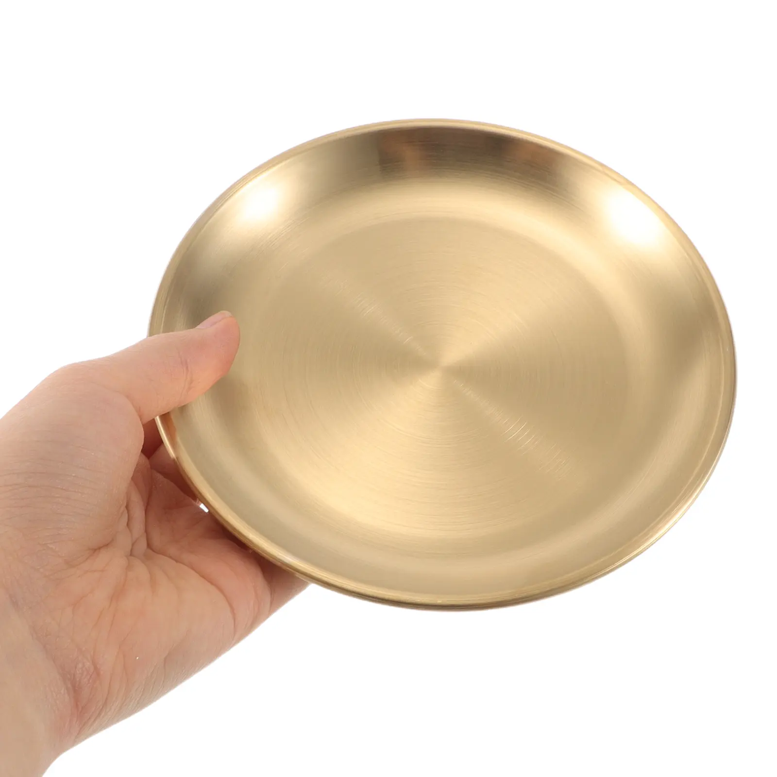 Stainless Steel Barbecue Pan Round Dessert Dish Snack Plate Salad Serving Platter