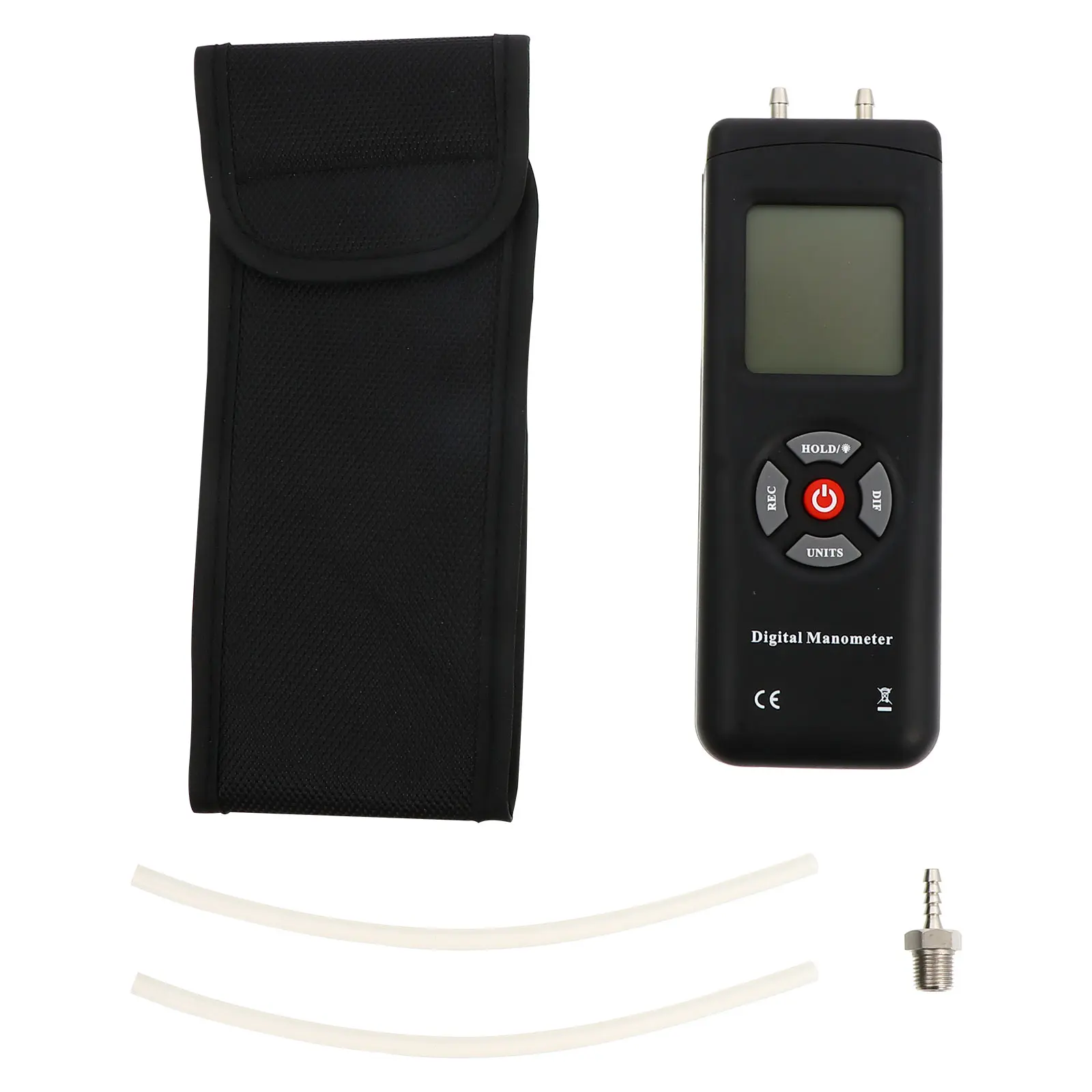 Digital Handheld Differential Gauge 11 Air Units Data Retention Large Backlit Display Low Reminder Auto Shutdown