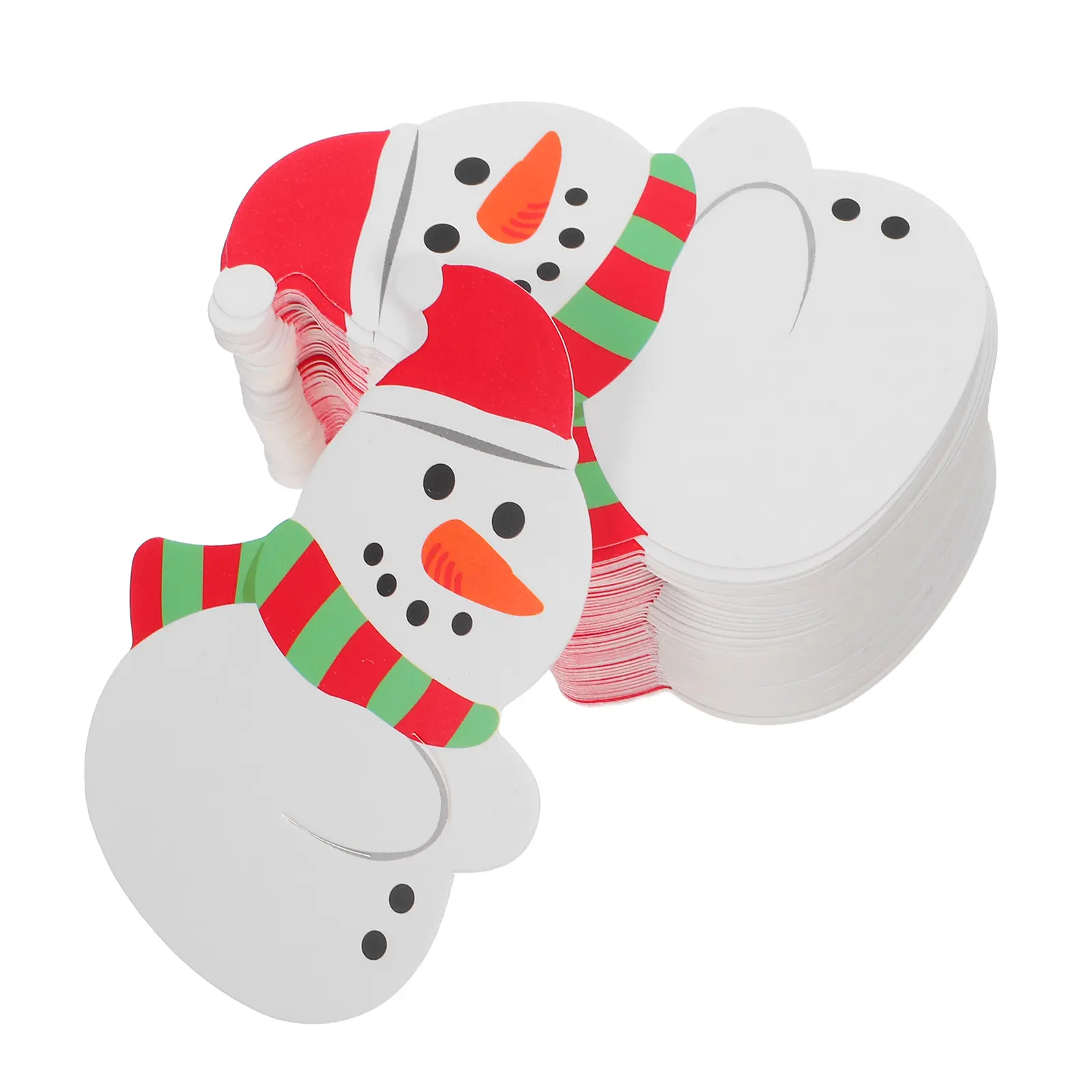 100 Pcs Snowman Lollipop Card Decoration Cards Candy Wrapping Decorations Party Supplies Christmas for Paper Holders Cane