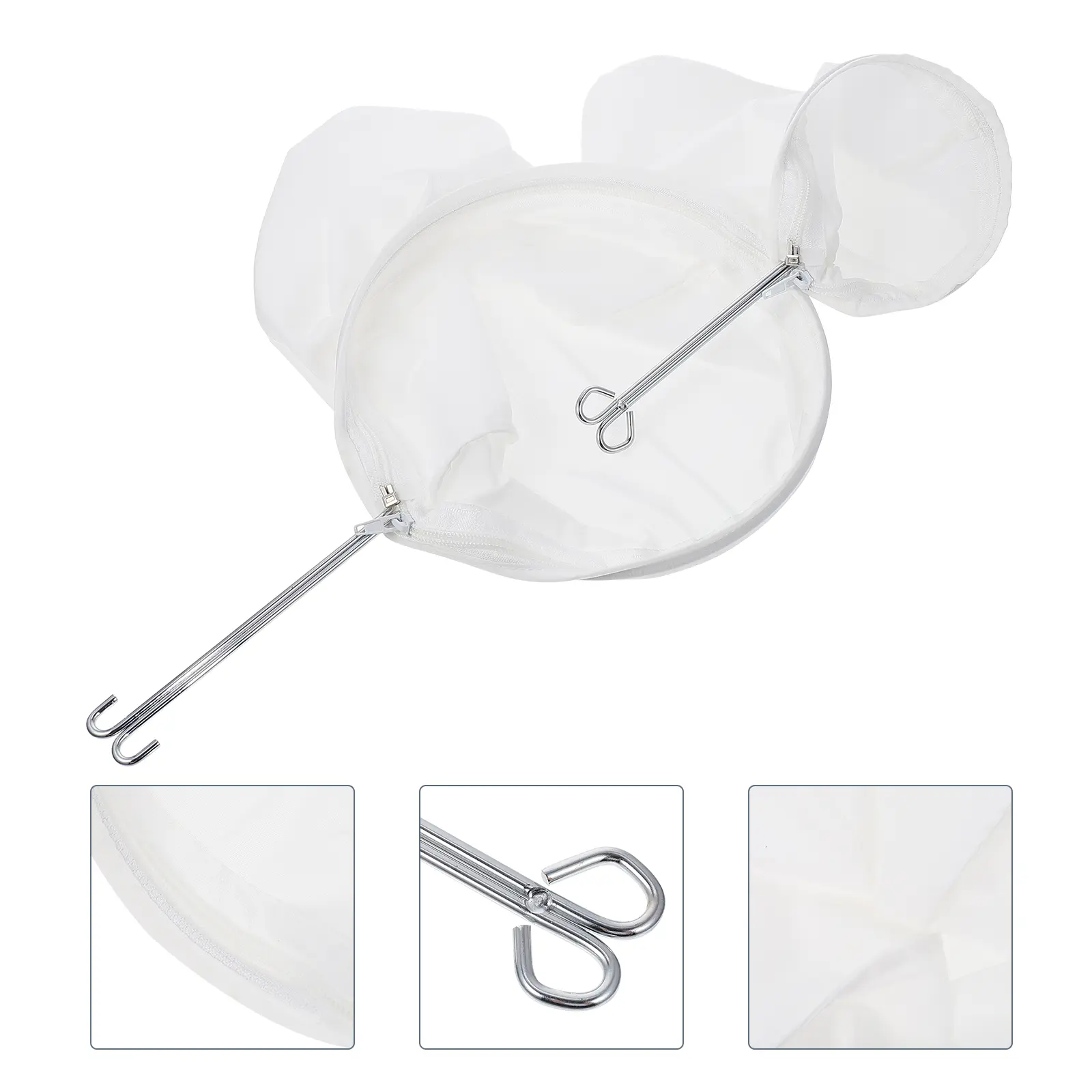 2pcs Filter Bag Steel Ring Tea Coffee Strainer Reusable Stainless Steel Cotton Cloth Easy Clean Strong Long Lasting