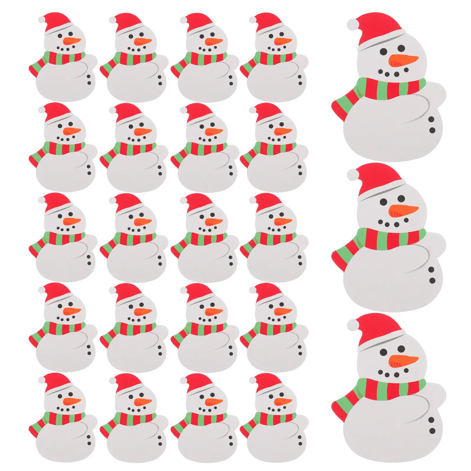 100 Pcs Snowman Lollipop Card Decoration Cards Candy Wrapping Decorations Party Supplies Christmas for Paper Holders Cane