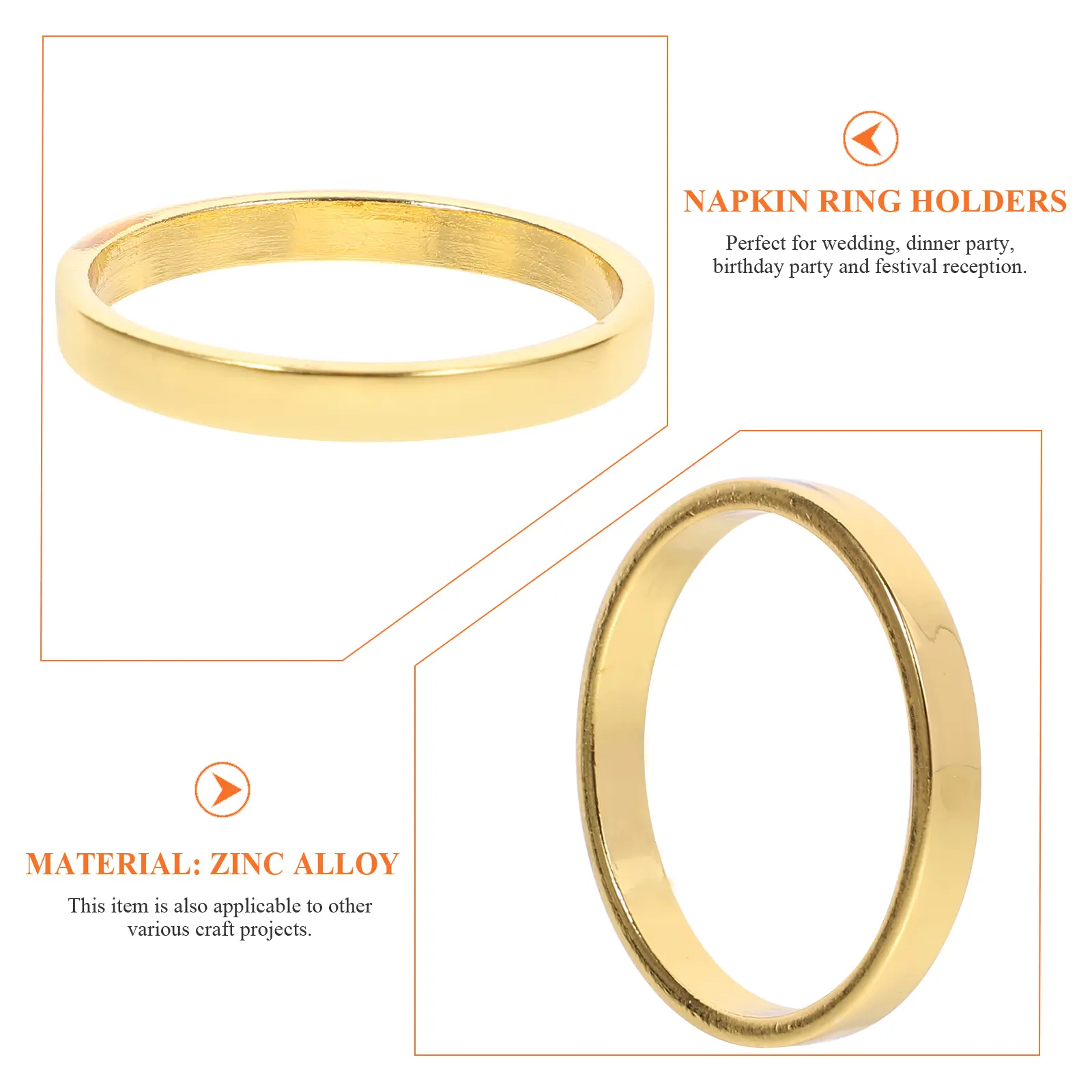 4 Pcs Napkin Ring Buckle Dinner Holder Wedding Buckles Serviette Holders Rings Napkins for Table