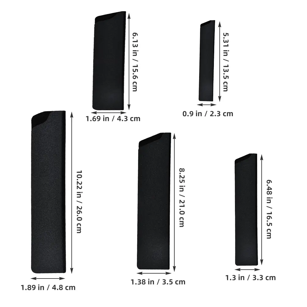 5pcs Knife Sheath Set 13 5x2 15 6x4 3cm 16 5x3 3cm 21x3 5cm 26x4 8cm Flocking Lining Waterproof Cutter Cover Chef Protective