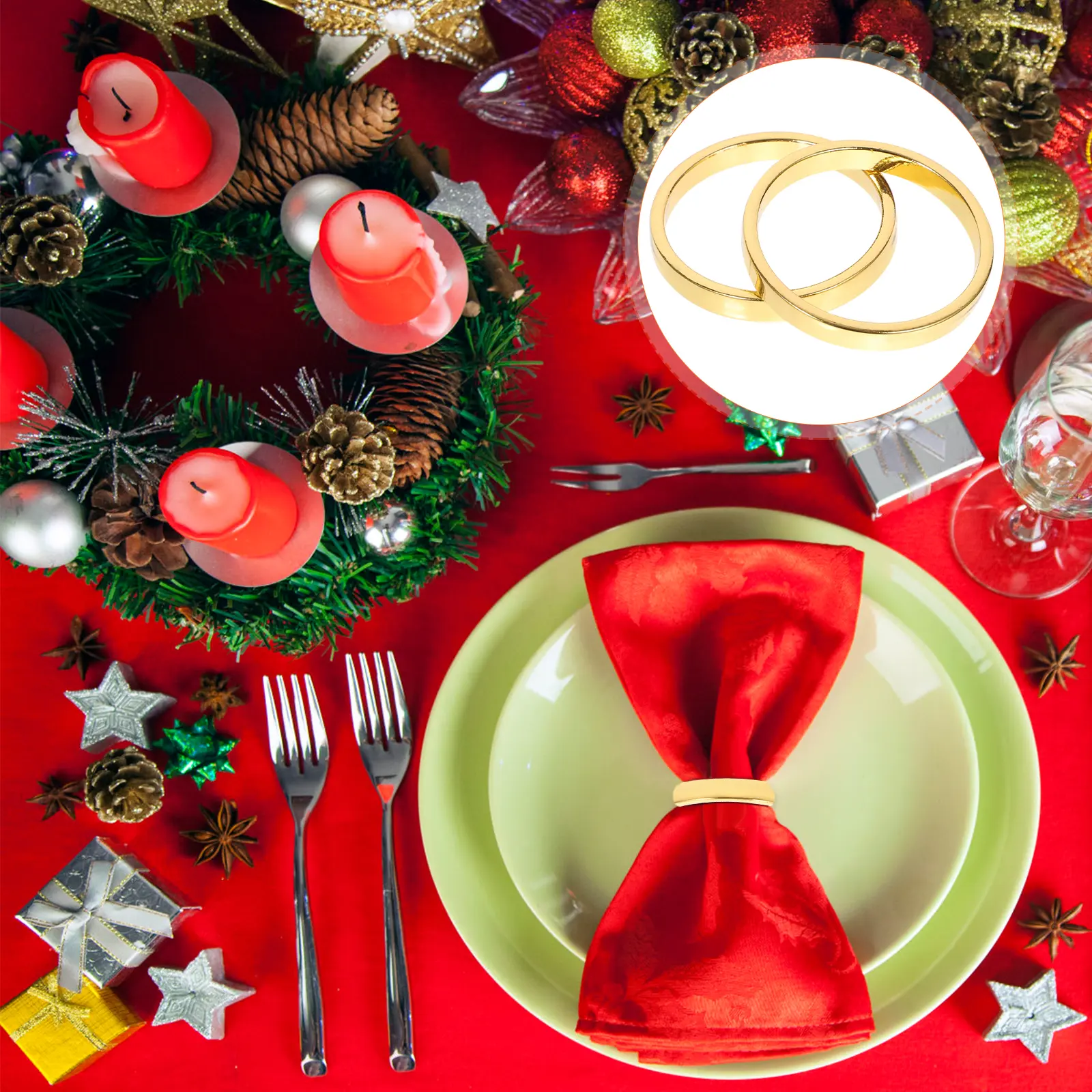 4 Pcs Napkin Ring Buckle Dinner Holder Wedding Buckles Serviette Holders Rings Napkins for Table