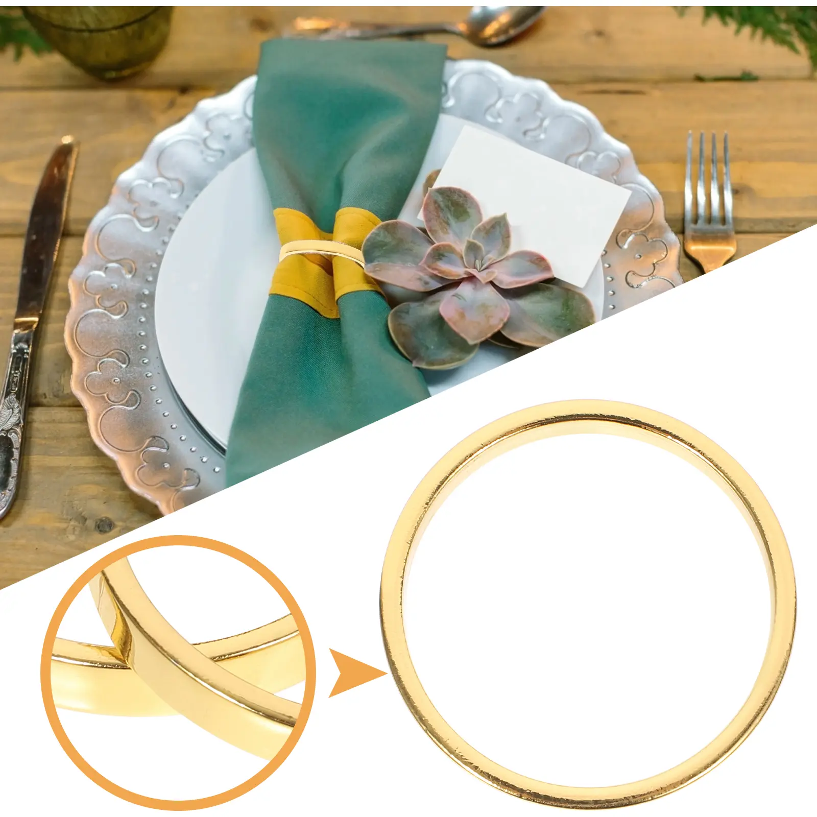 4 Pcs Napkin Ring Buckle Dinner Holder Wedding Buckles Serviette Holders Rings Napkins for Table