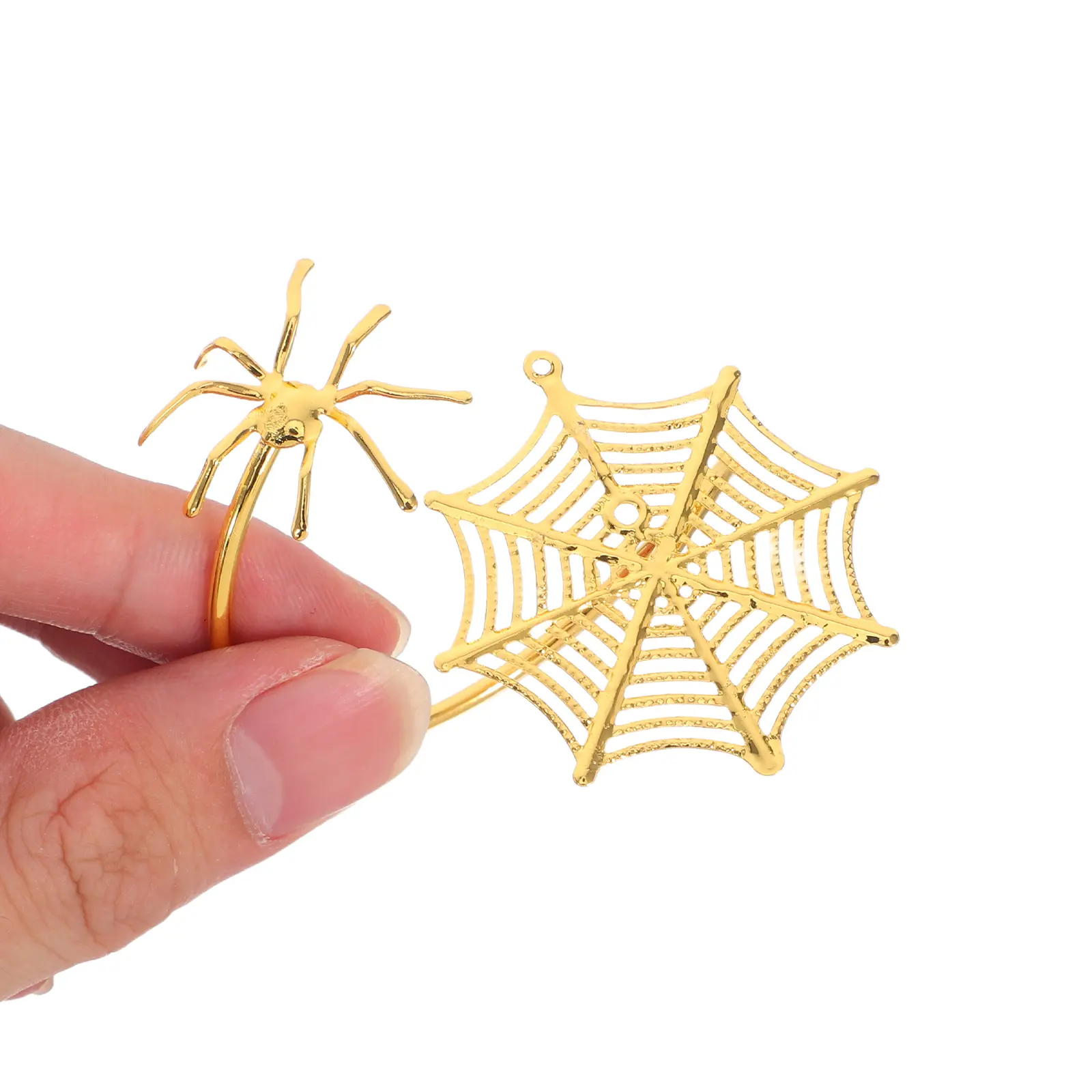 6 Pcs Napkin Ring Metal Halloween Spider Rings Table Setting Serviette Buckle Dinner Decoration