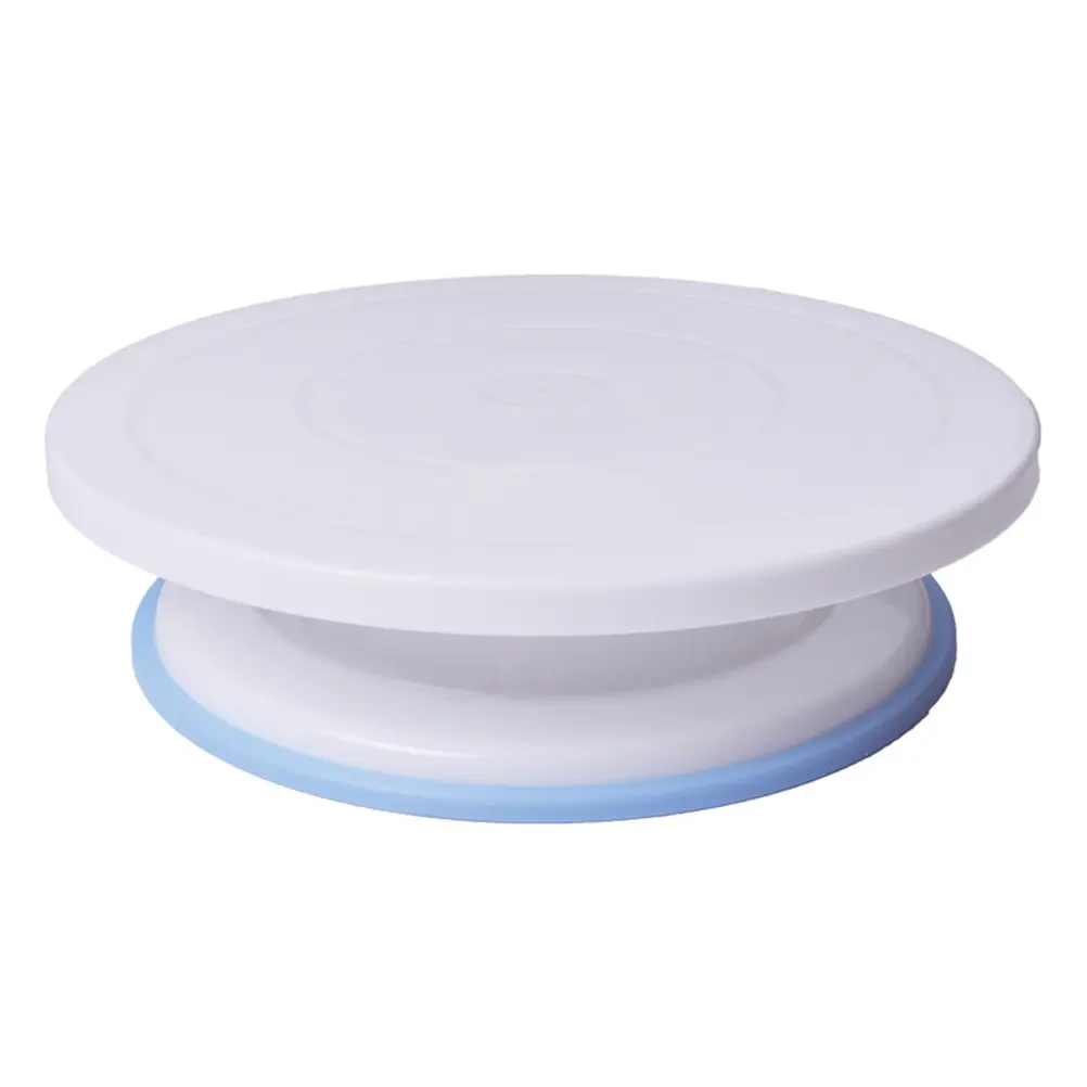 6pcs Cake Baking Tool Set 6 Inches Spatula Aluminum Scraper Turntable Blue Base Decorate Moulds Professional Home Use