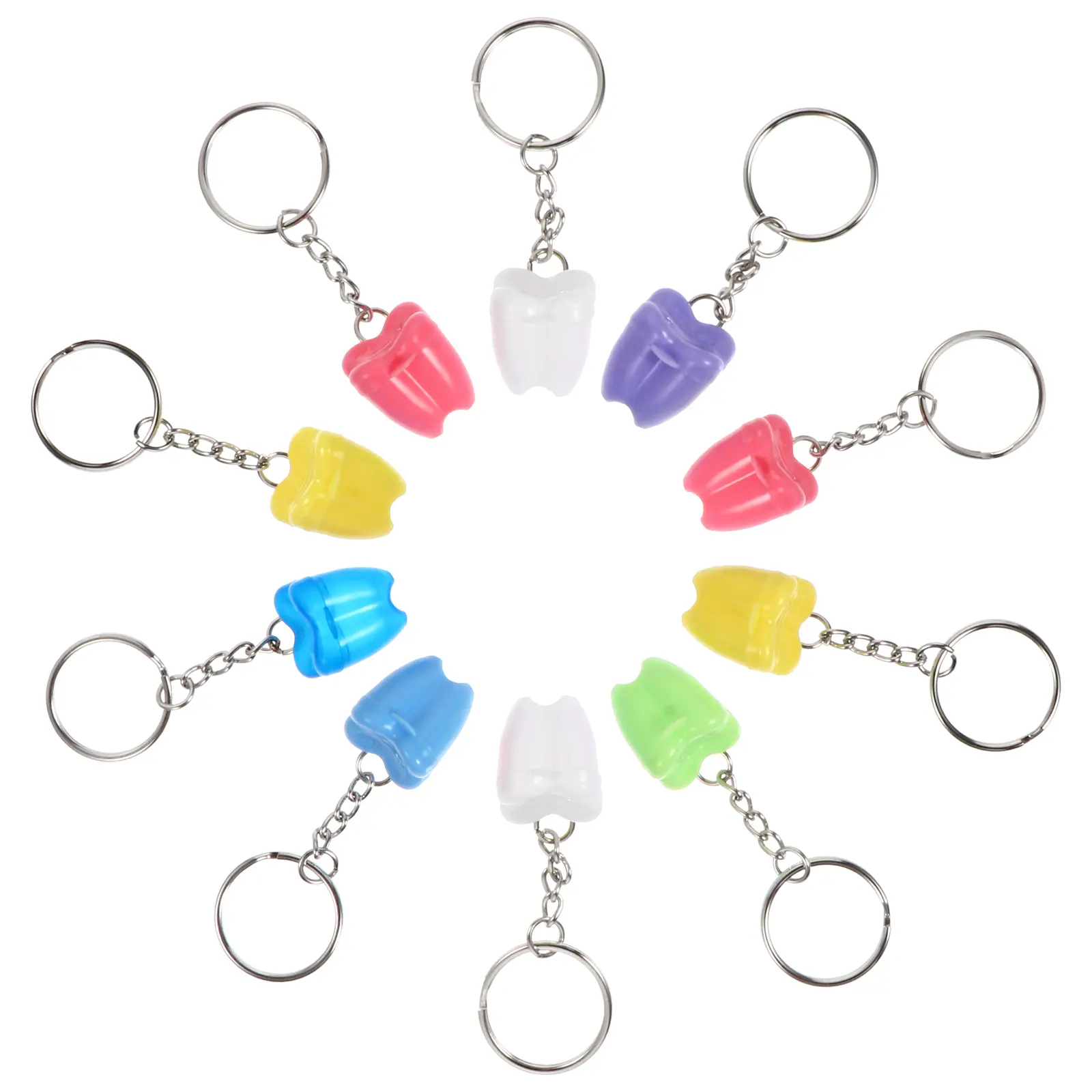 10pcs Baby Tooth Box Keychains Teeth Storage ganizer Kids Keepsake Plastic Mixed Colors Dental Souvenir Gifts