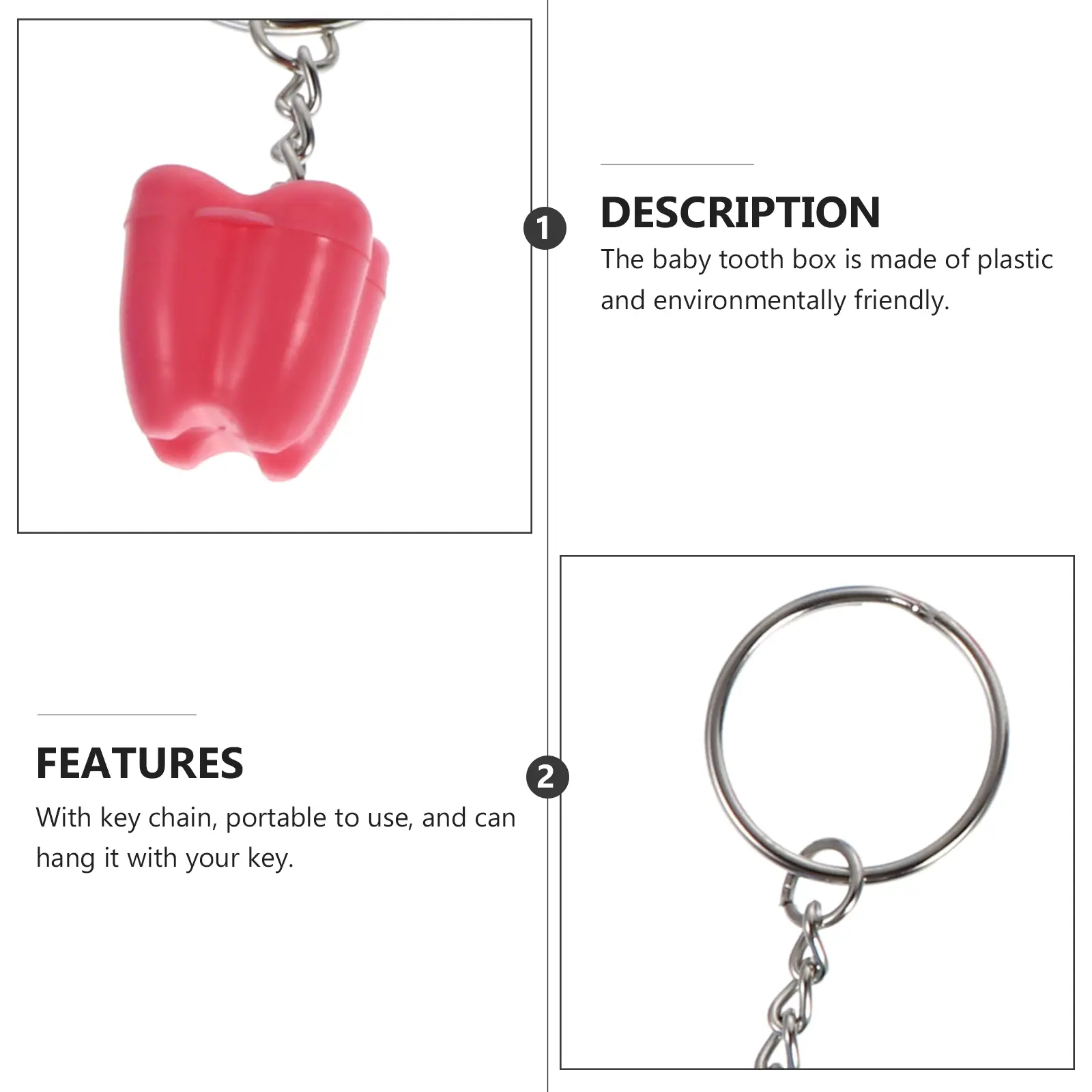 10pcs Baby Tooth Box Keychains Teeth Storage ganizer Kids Keepsake Plastic Mixed Colors Dental Souvenir Gifts