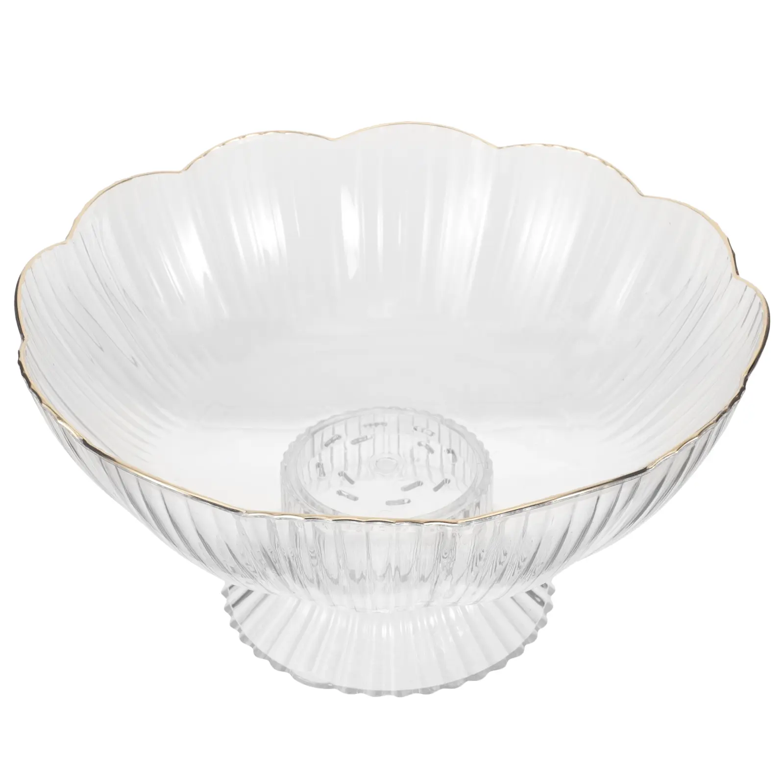 Fruit Plate Tall St Removable Gold Edge Melamine Tray Easy Clean Kitchen Basket Decorative Bowl Fruit Vegetable Bread Snack