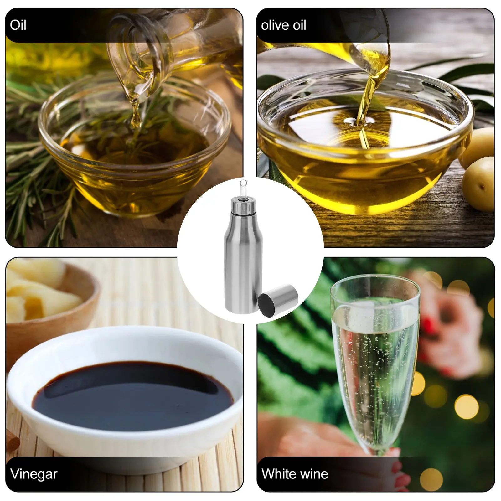 Stainless Steel Stainless Steel Oil Container Can Holder Leakproof Kitchen Supply Container Home Bottle Oil Pot Storage Strainer