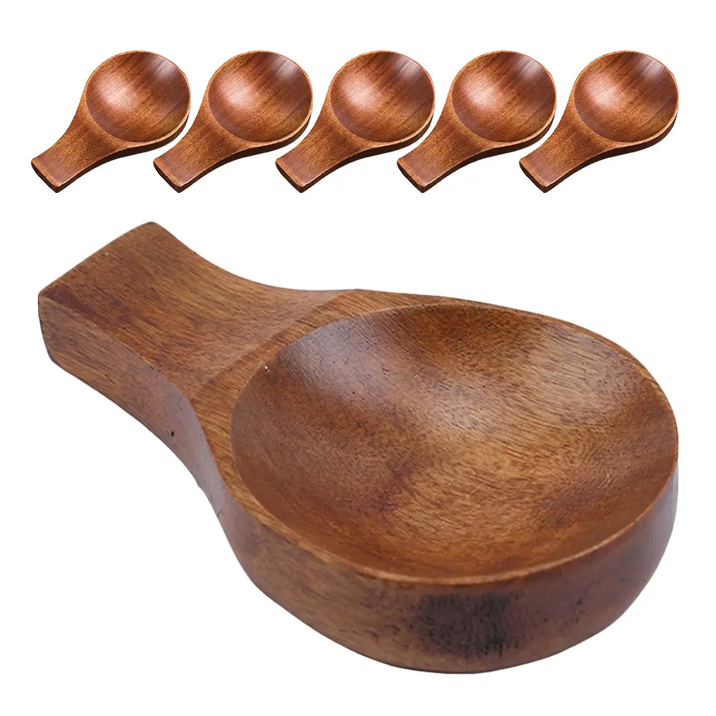 6 Pcs Japanese Seasoning Dish Dipping Sauce Dishes Wooden Containers Serving Bowl Mini Condiment Plates Brown Small Bowls