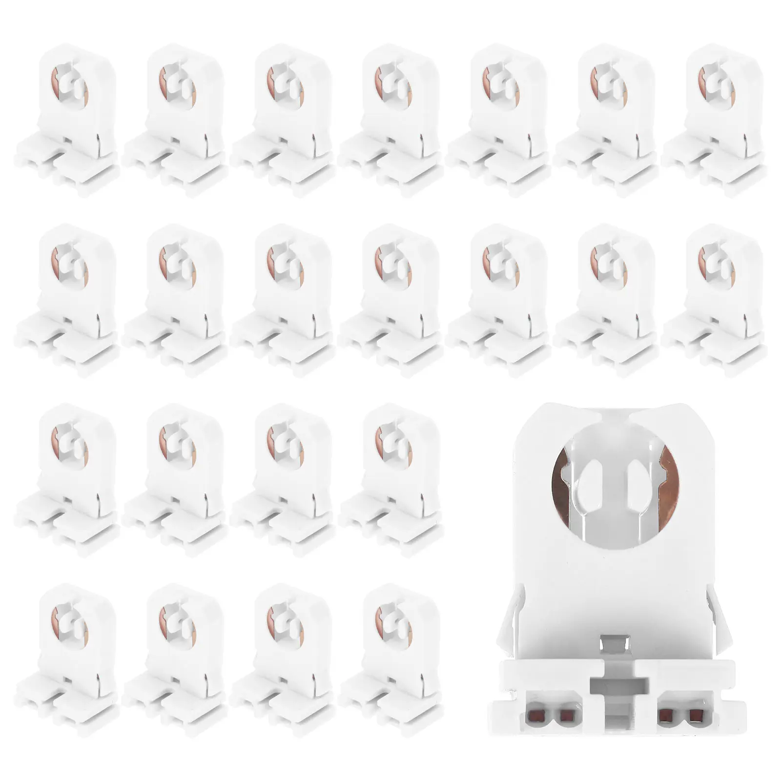 30pcs Lamp Holder Bracket Fluorescent Tube Non Shunted Socket Durable PC Material Easy Install Wide Settings Lighting