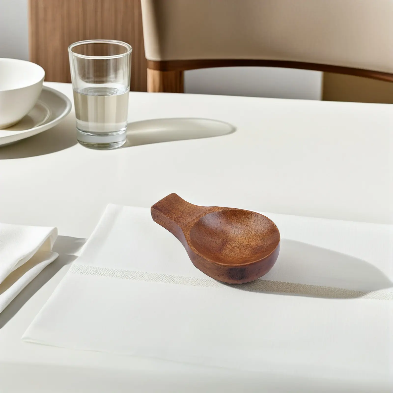 6 Pcs Japanese Seasoning Dish Dipping Sauce Dishes Wooden Containers Serving Bowl Mini Condiment Plates Brown Small Bowls