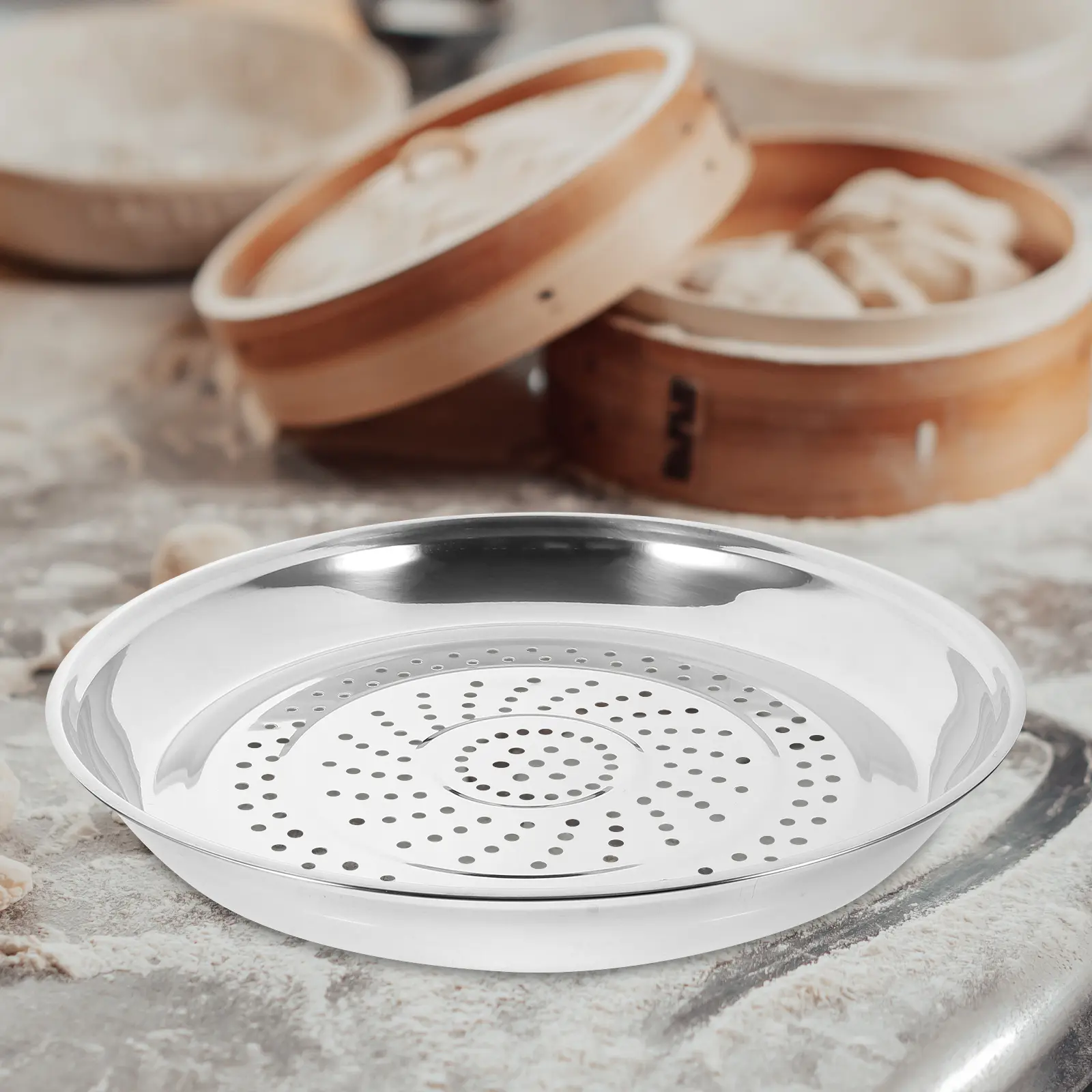 Stainless Steel Steamer Rack Food Grade Steaming Dish for Wok Cookware Tray Vapor Cook Dumpling Crab Veggie Egg