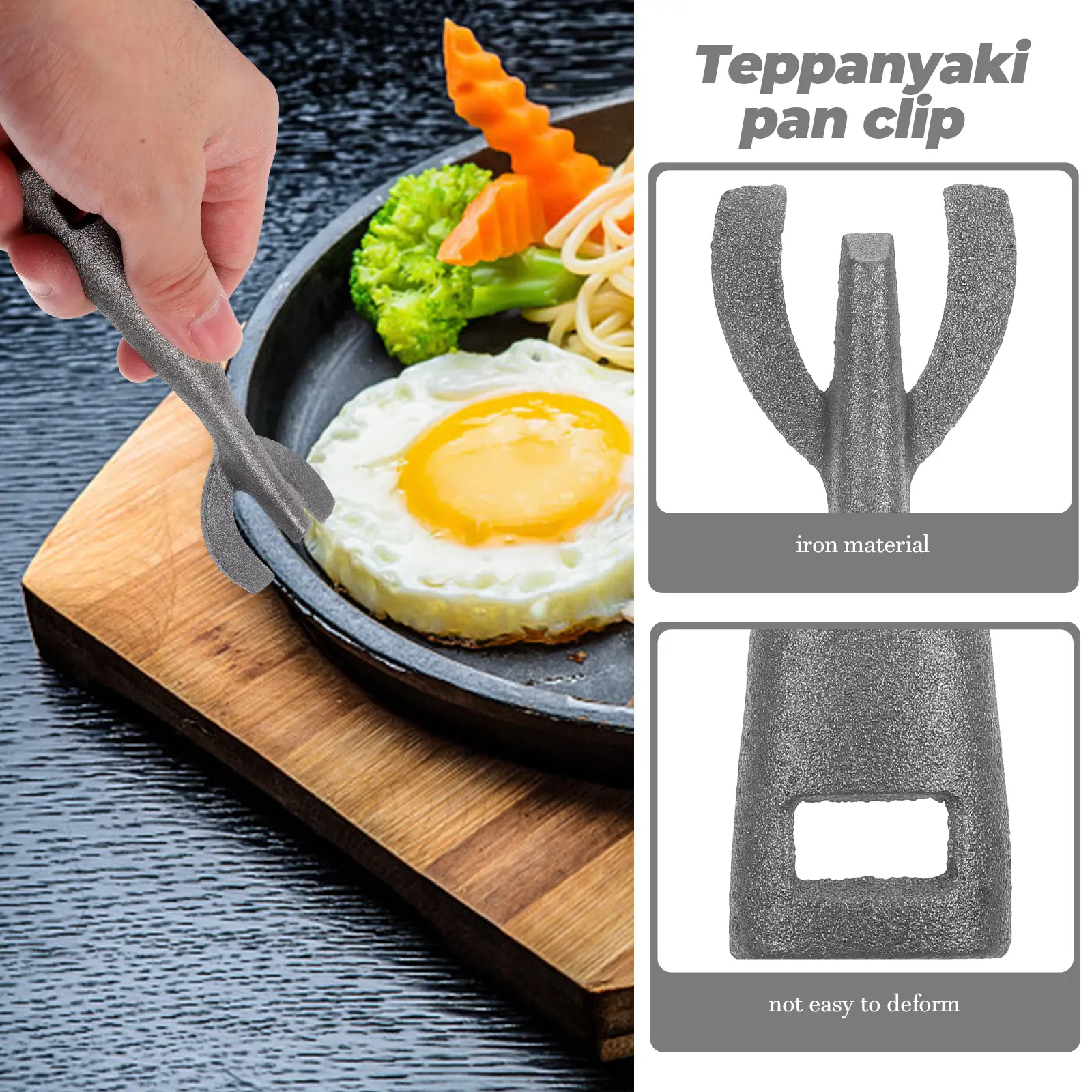 Heavy Duty Iron Plate Clip Anti-Scald Hot Bowl Gripper Pan Clamp Kitchen Tool Humanized Design Bbq Grilling Roasting Teppanyaki