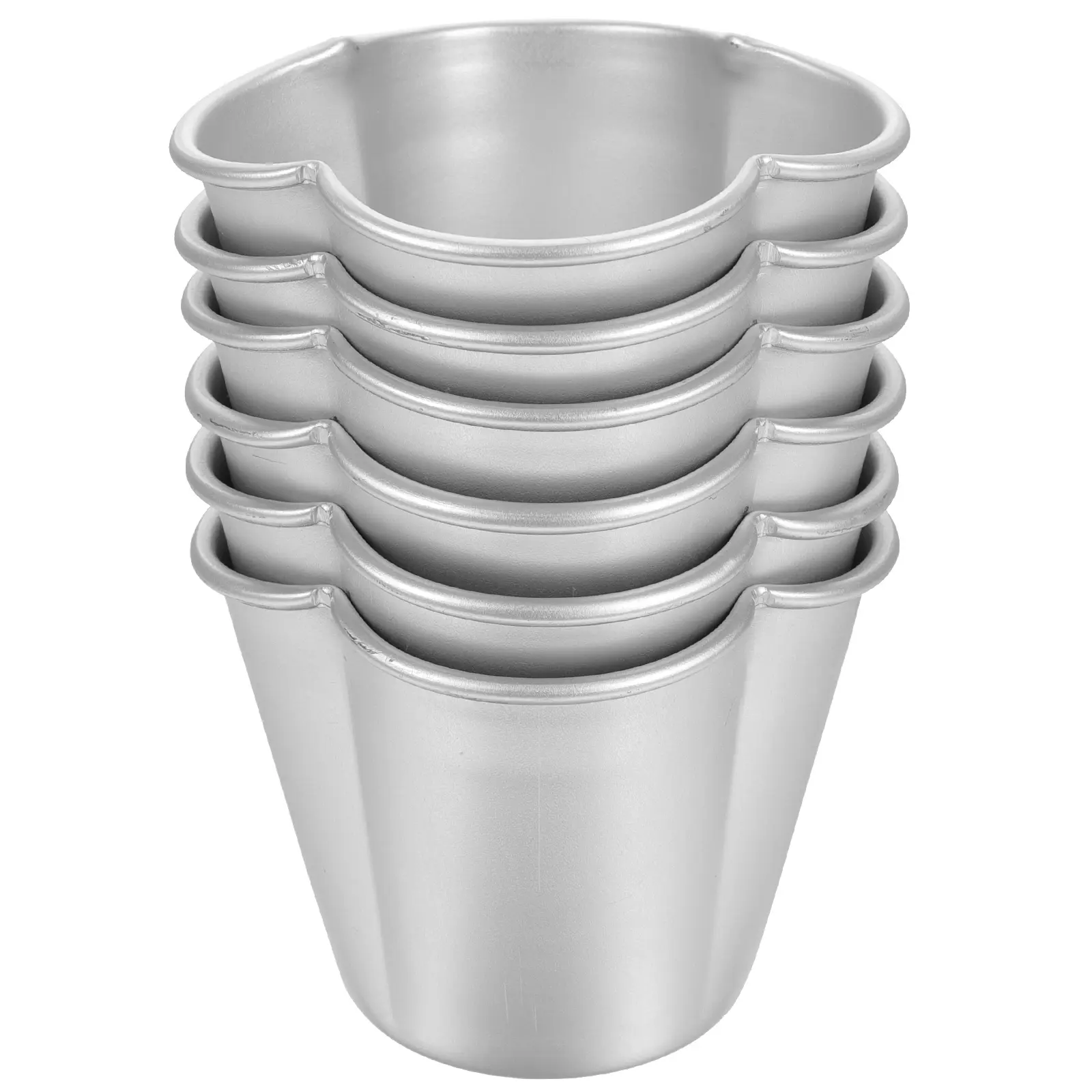6pcs Mini Muffins Cake Mold Silver Egg Tart Pudding Molds Cupcake Pans Jelly Tools Baking Kitchen Aluminum Non Stick
