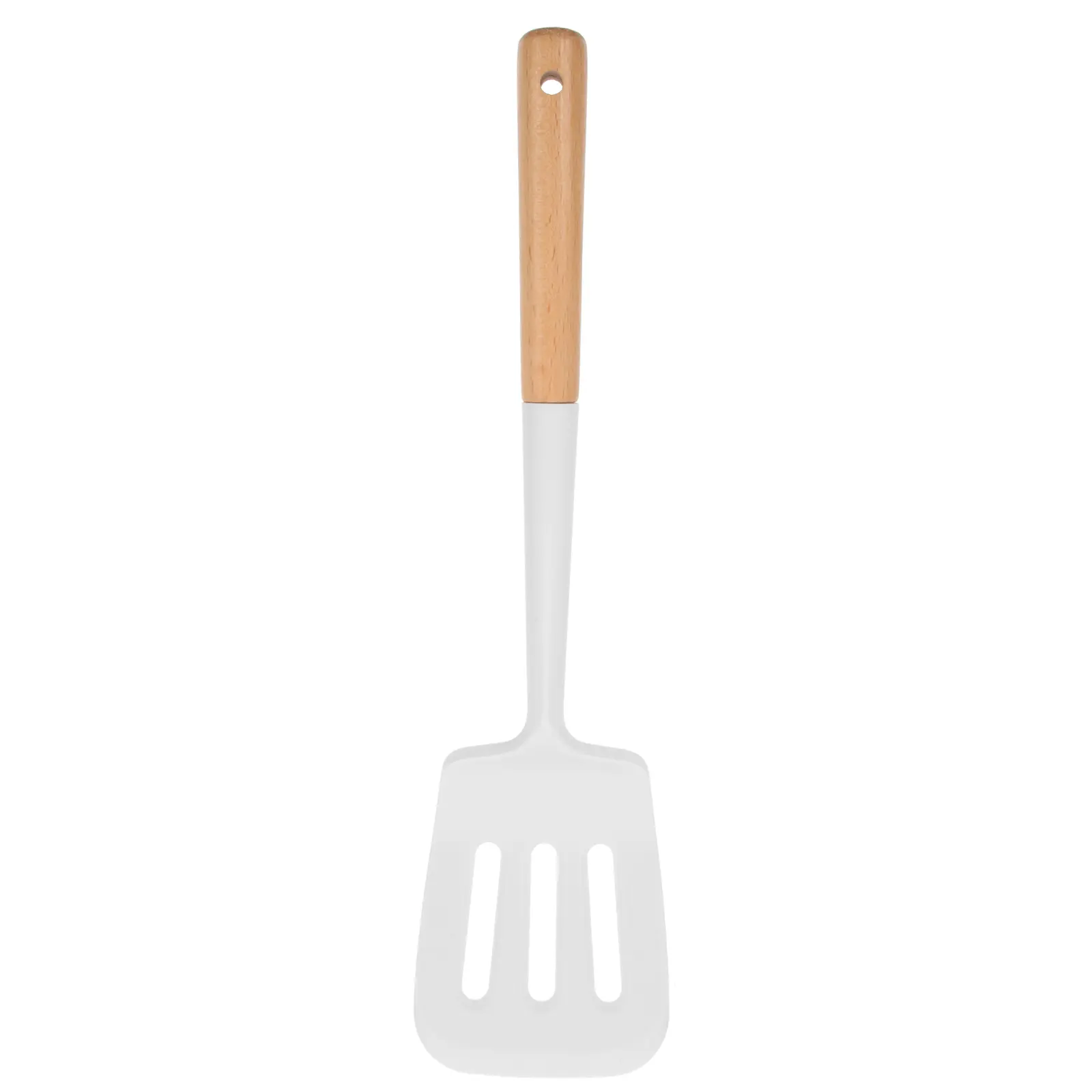 Heat-Resistant Silicone Slotted Spatula Non-Stick Kitchen Cooking Utensil Wood Handle Frying Turner For Pans Pots Camp Household