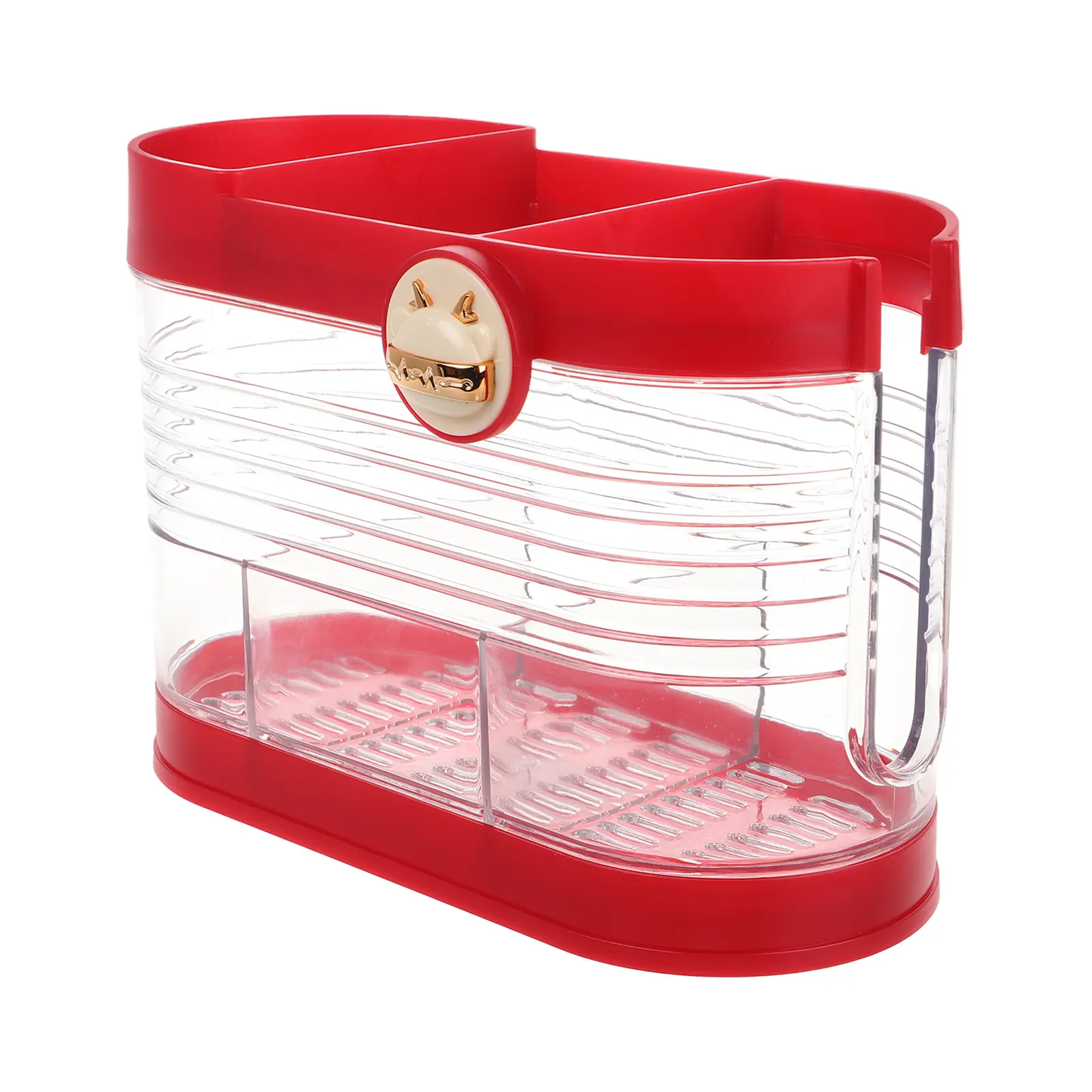 Chopsticks Storage Rack Kitchen Countertop Silverware Holder Gold Vintage Red Utensil ganizer Spoon Fork Knife Container Dining